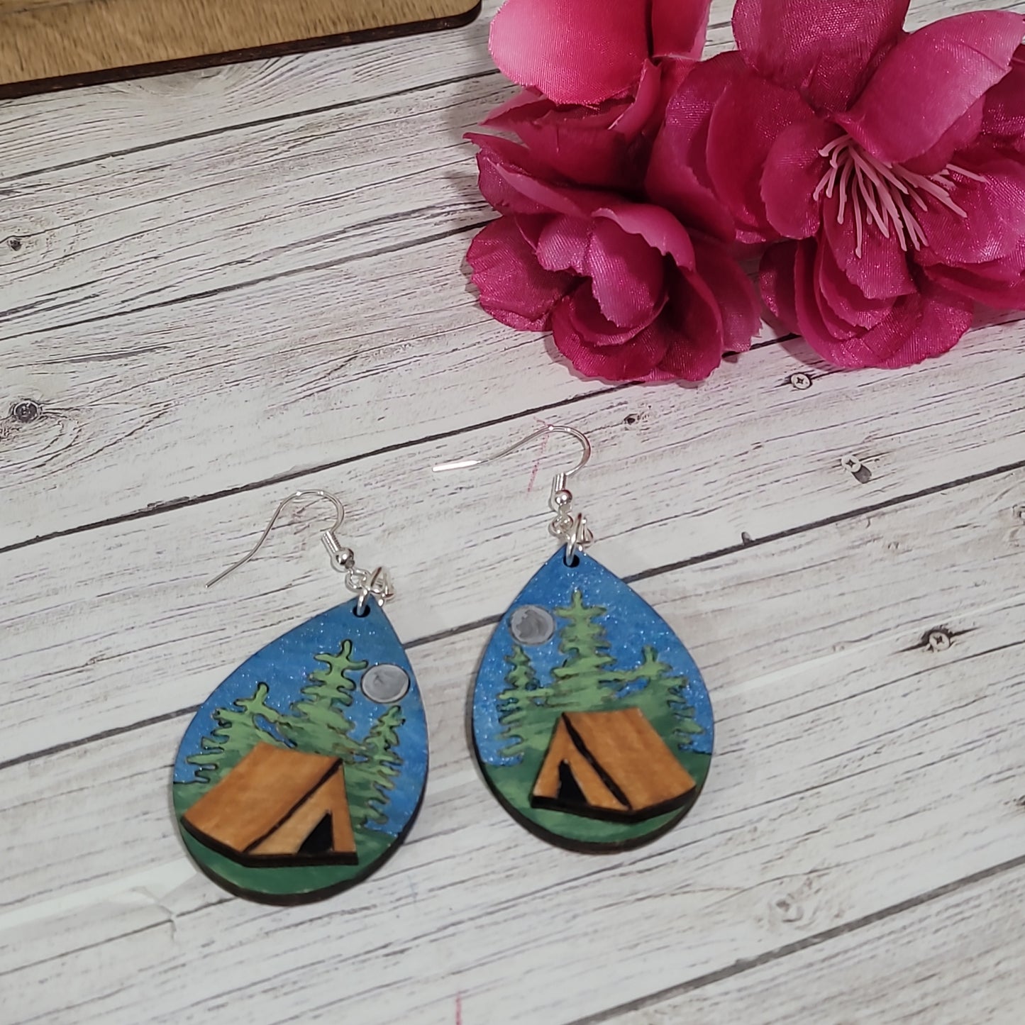 Camping Earrings, Tent Earrings