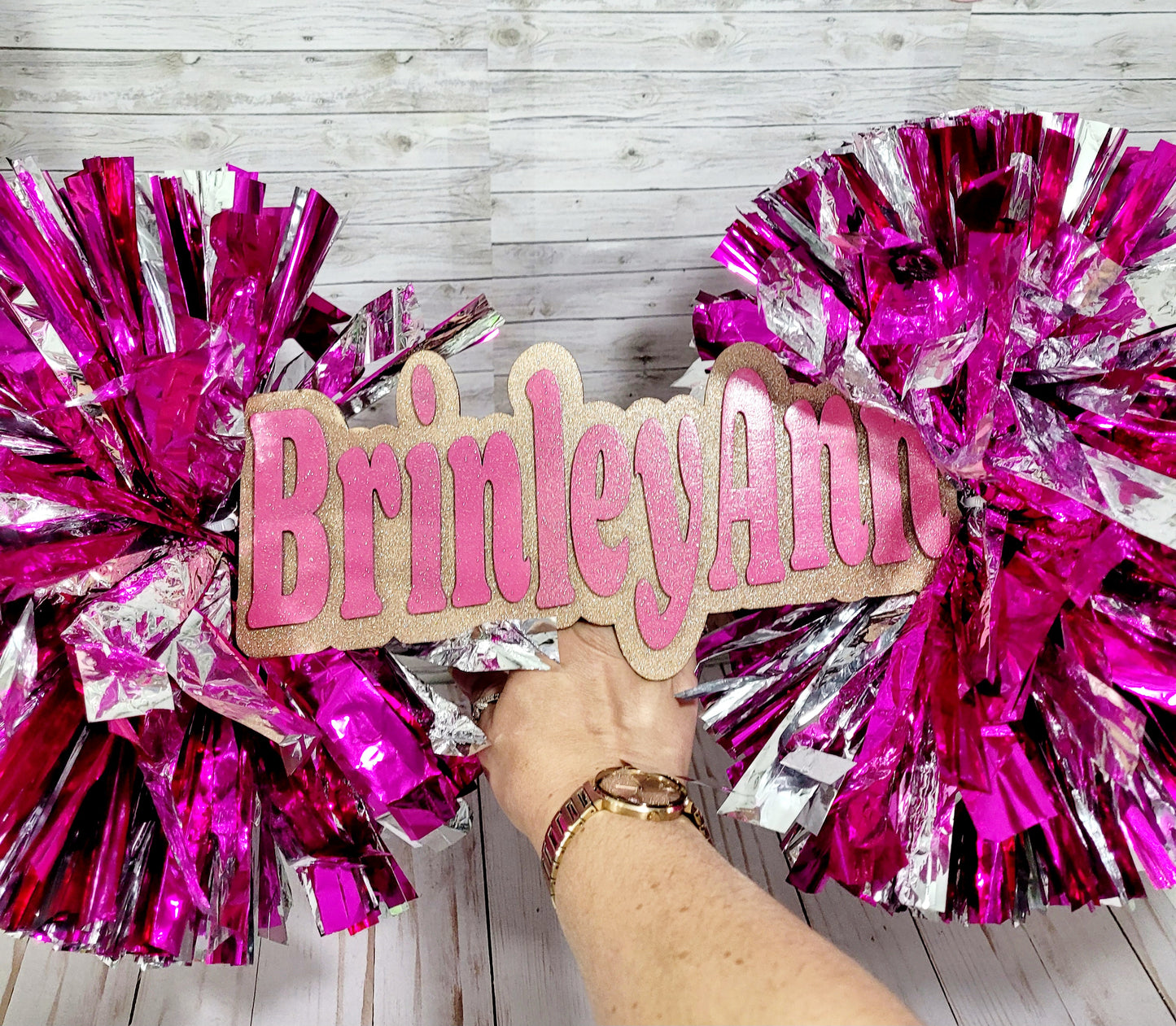 Personalized Cheer Stick with Name | Custom Pom Pom Spirit Stick | Cheerleader Gift