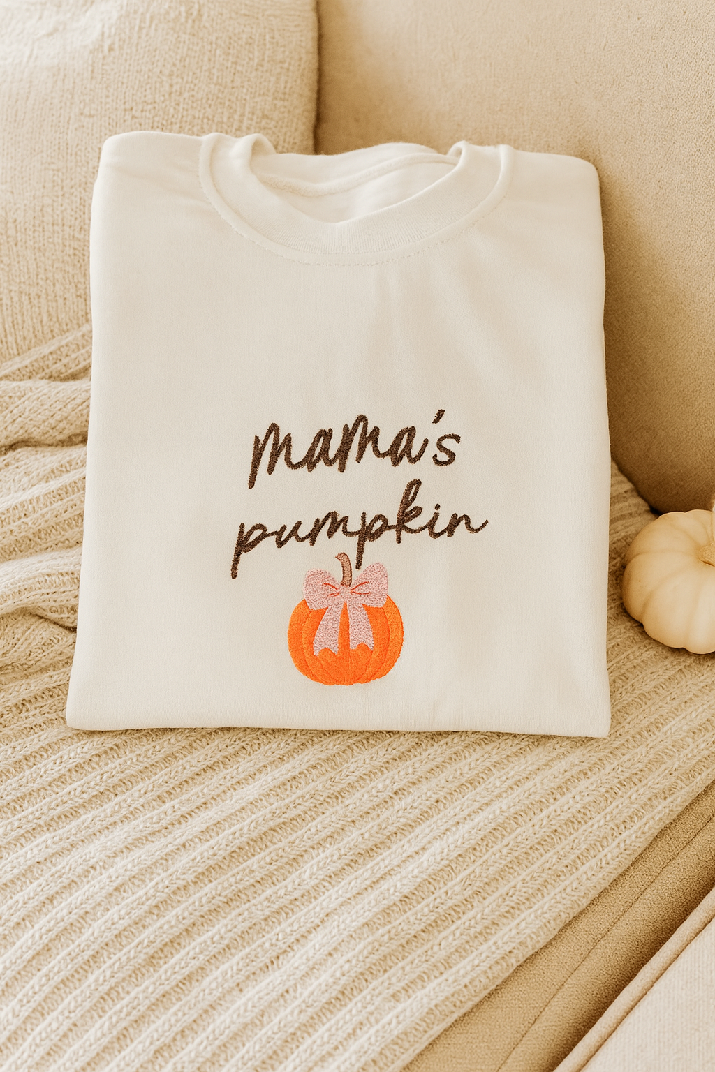 Mama’s Pumpkin Matching Fall Set | Embroidered Sweatshirt + Personalized Dog Bandana | Mommy & Me + Pet Outfit for Pumpkin Patch & Fall Photos