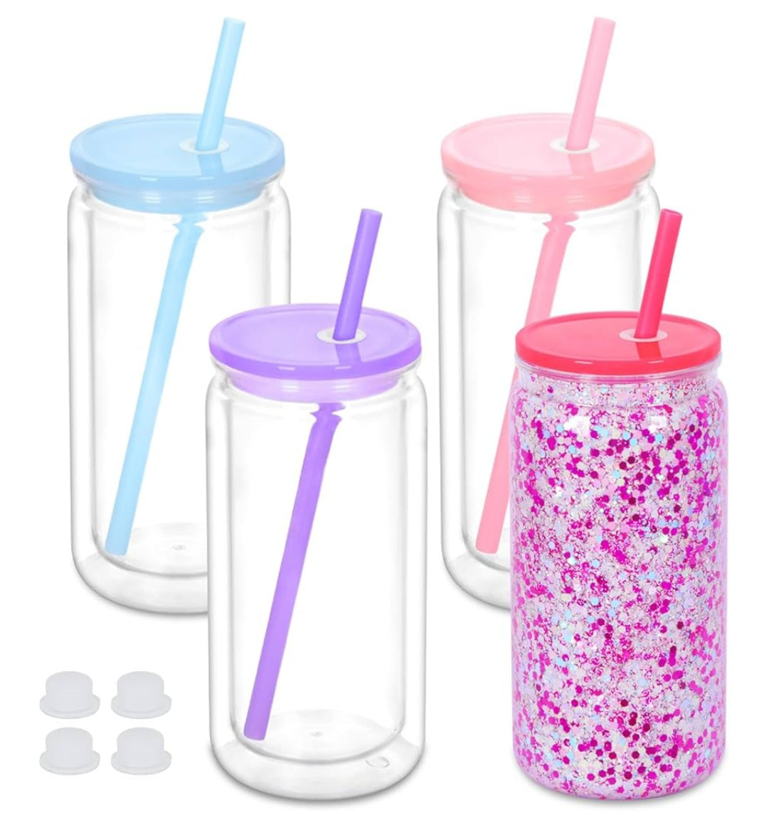 Mean Ghouls Glitter Tumbler with Straw | Pink Halloween Cup | Spooky Ghosts Drinkware