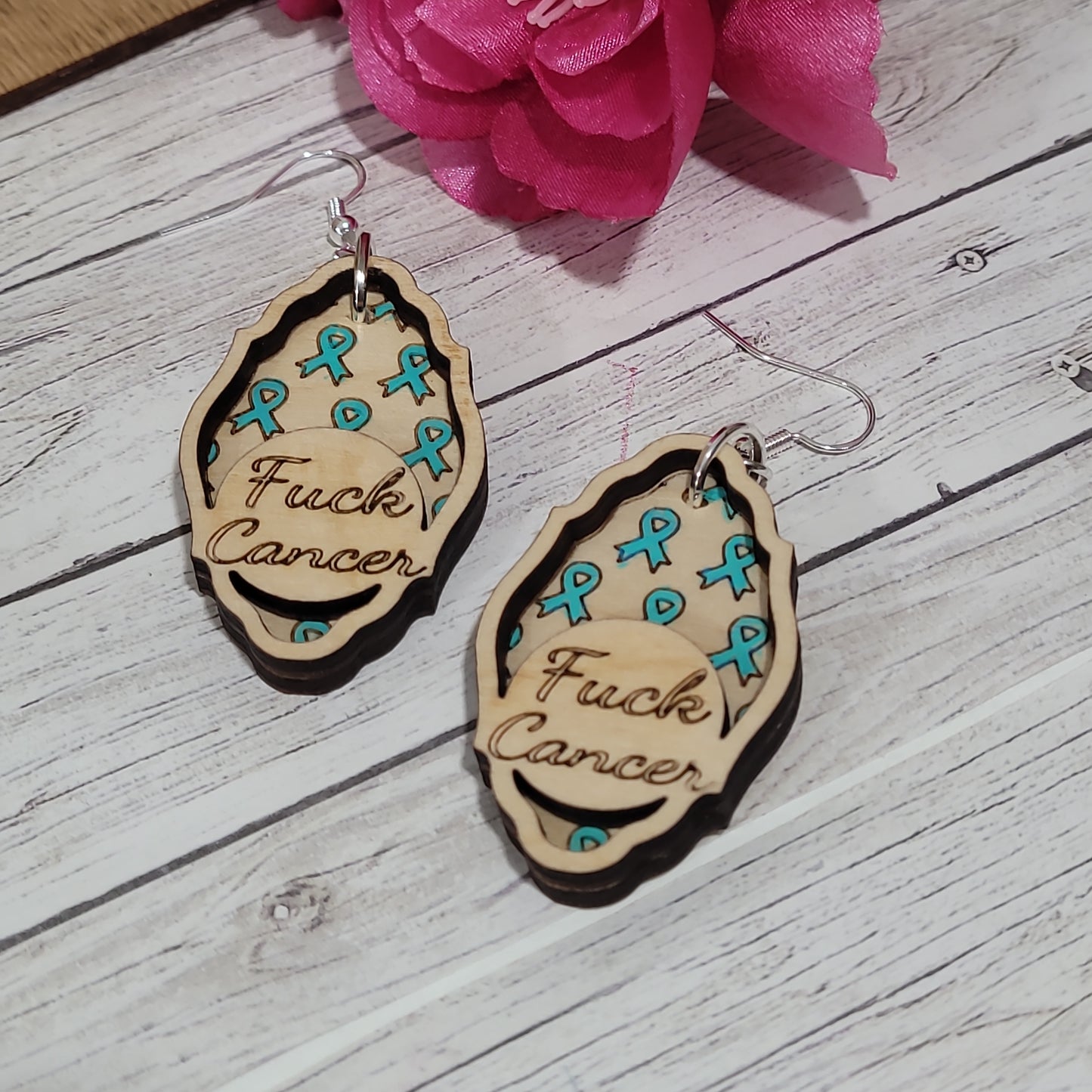 Fuck Cancer Earrings