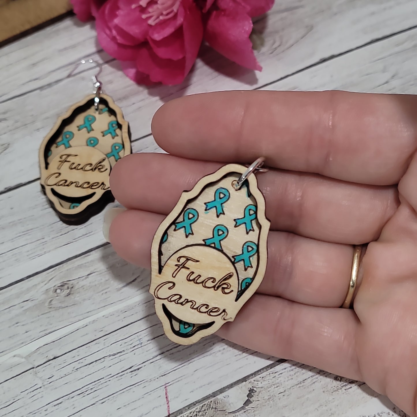 Fuck Cancer Earrings