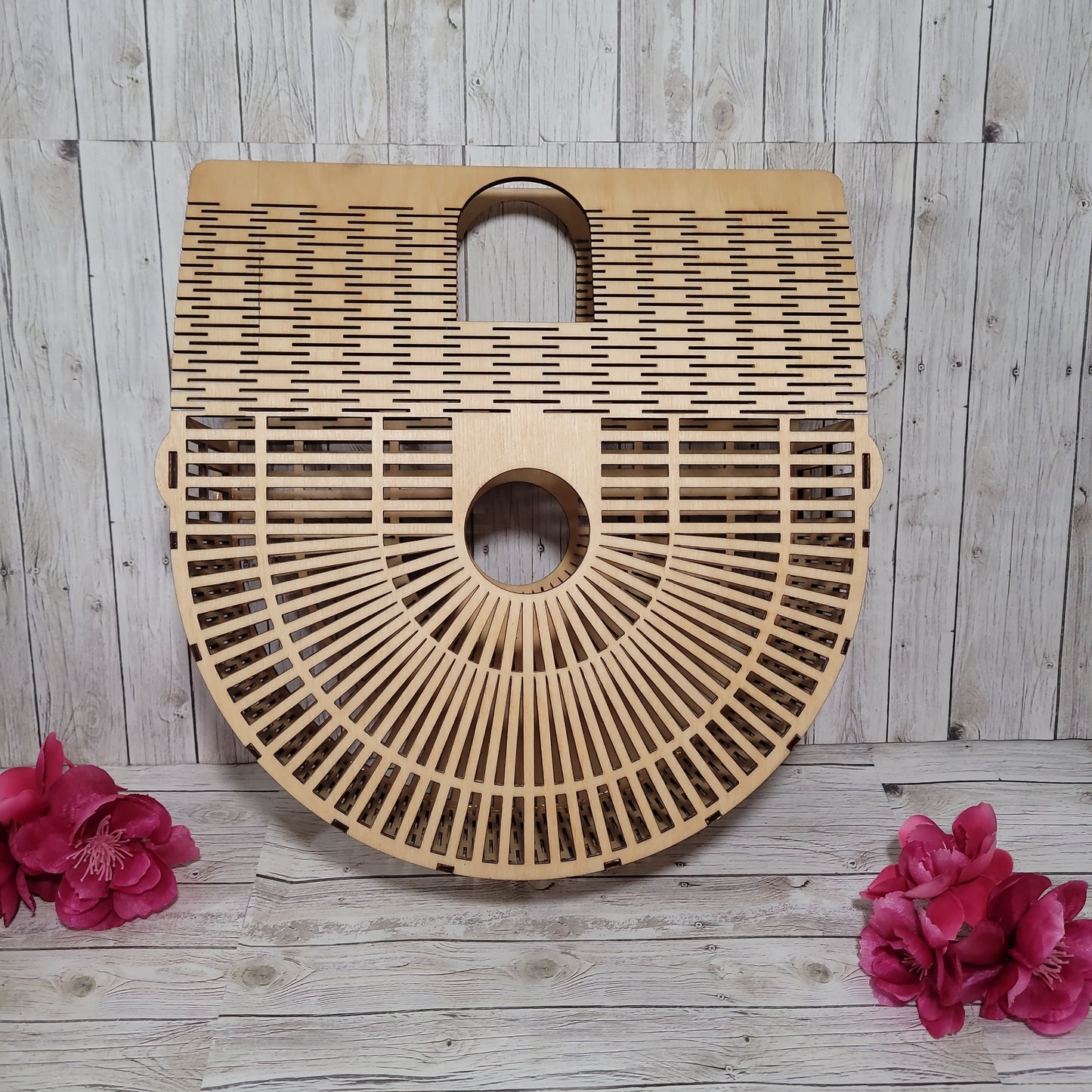 Half moon purse, Wooden purse