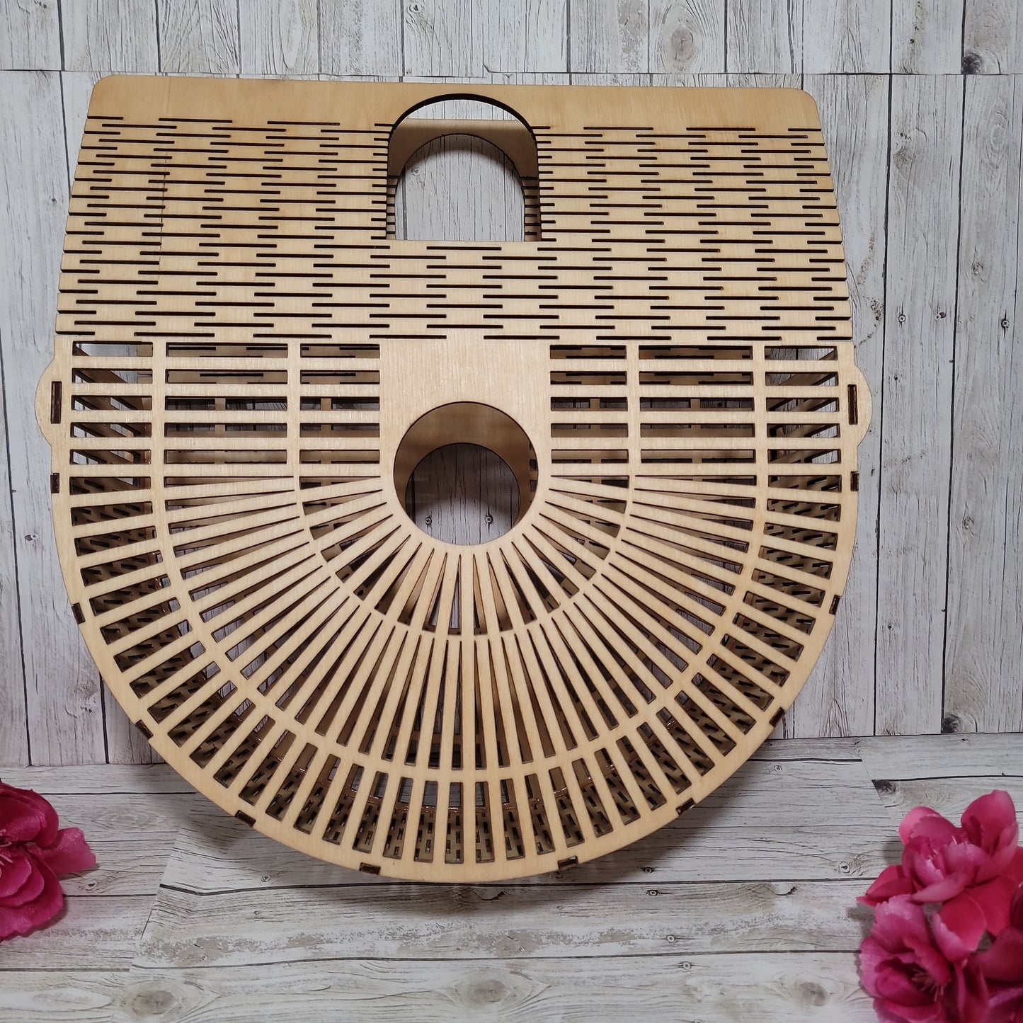 Half moon purse, Wooden purse