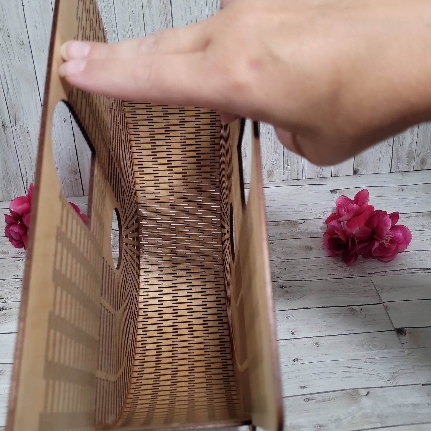 Half moon purse, Wooden purse