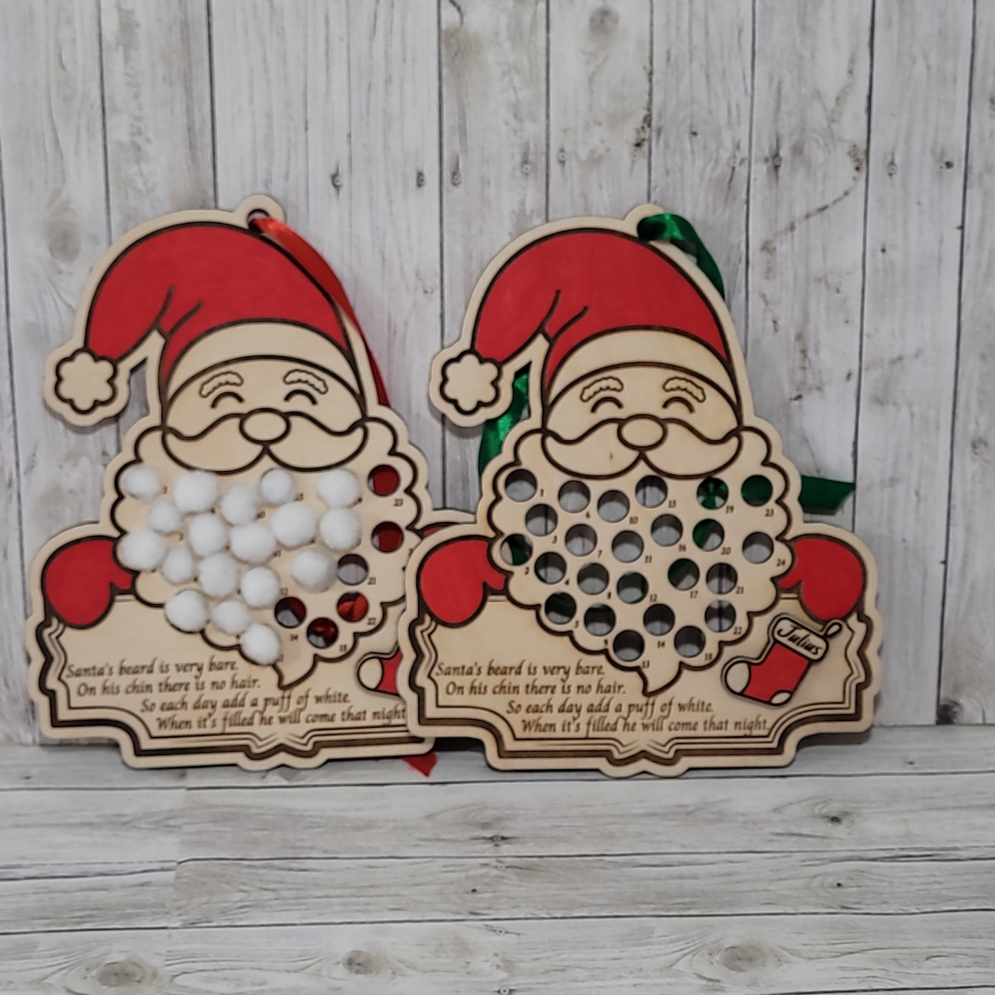 Personalized Santa Beard Countdown Advent Calendar Ornament