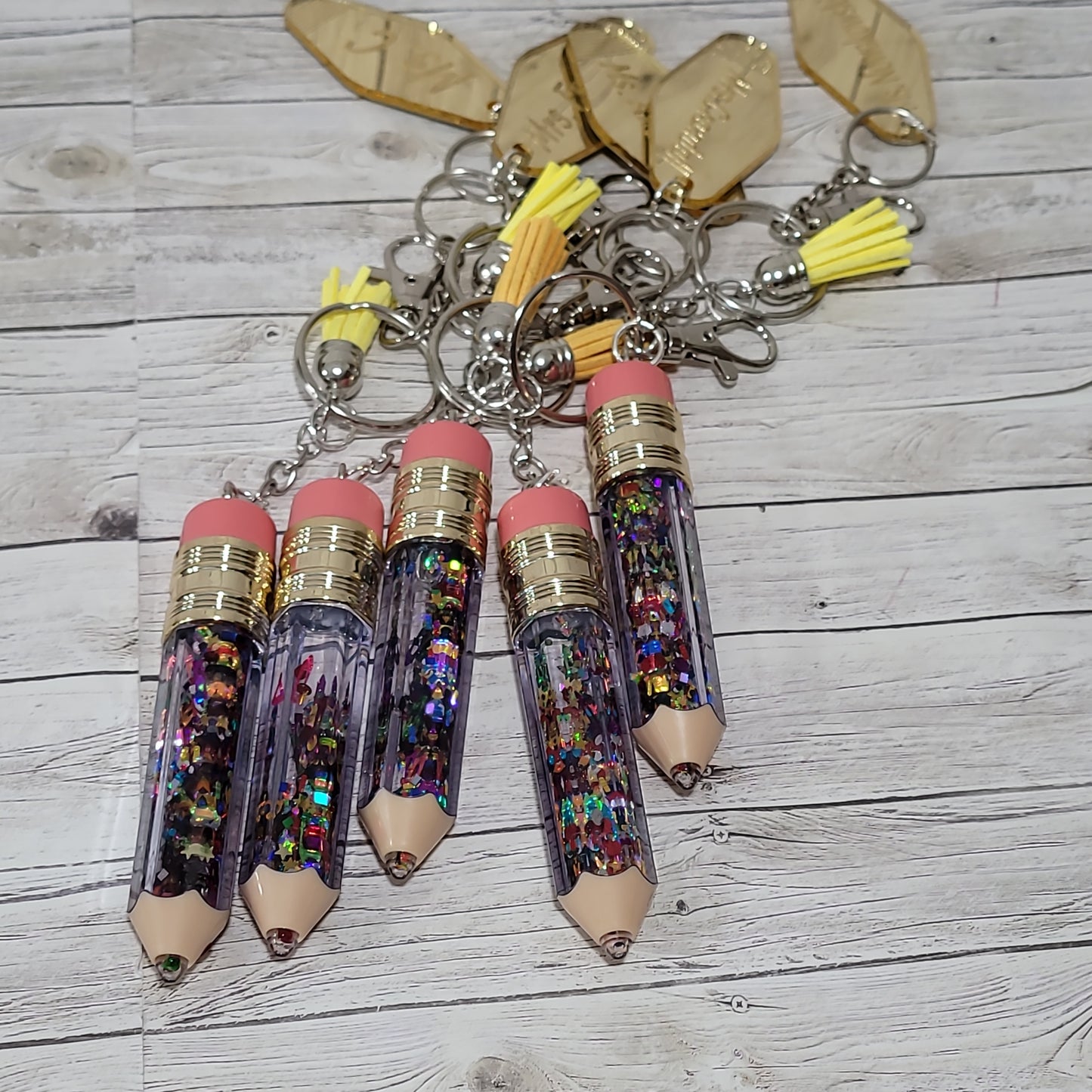 Personalized Glitter Pencil Keychain – Teacher Appreciation Gift