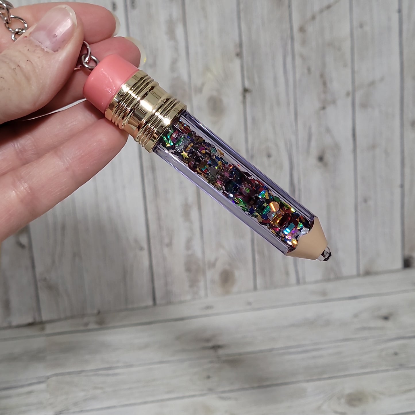 Personalized Glitter Pencil Keychain – Teacher Appreciation Gift