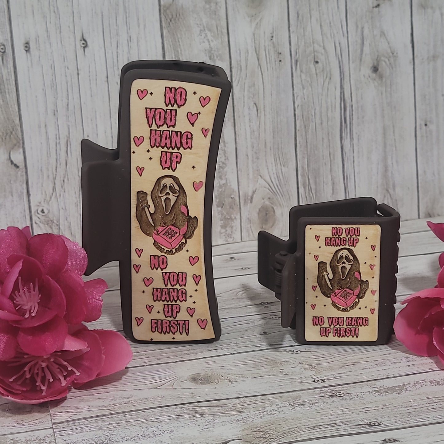 “No You Hang Up” Scream-Inspired Hair Clip – Horror Valentine Accessory