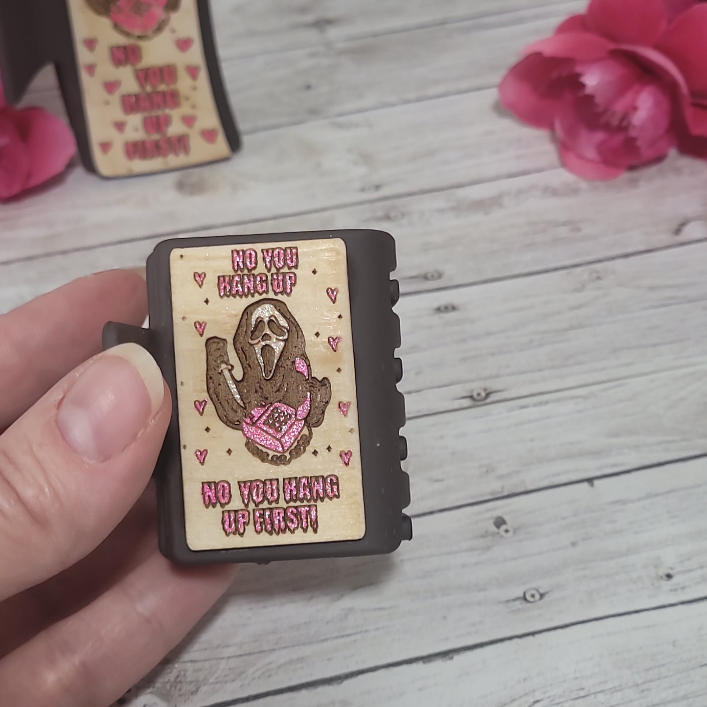 “No You Hang Up” Scream-Inspired Hair Clip – Horror Valentine Accessory