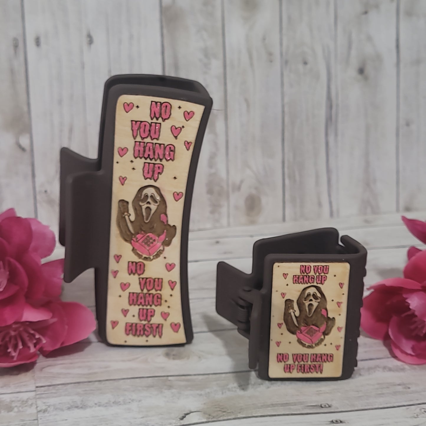 “No You Hang Up” Scream-Inspired Hair Clip – Horror Valentine Accessory