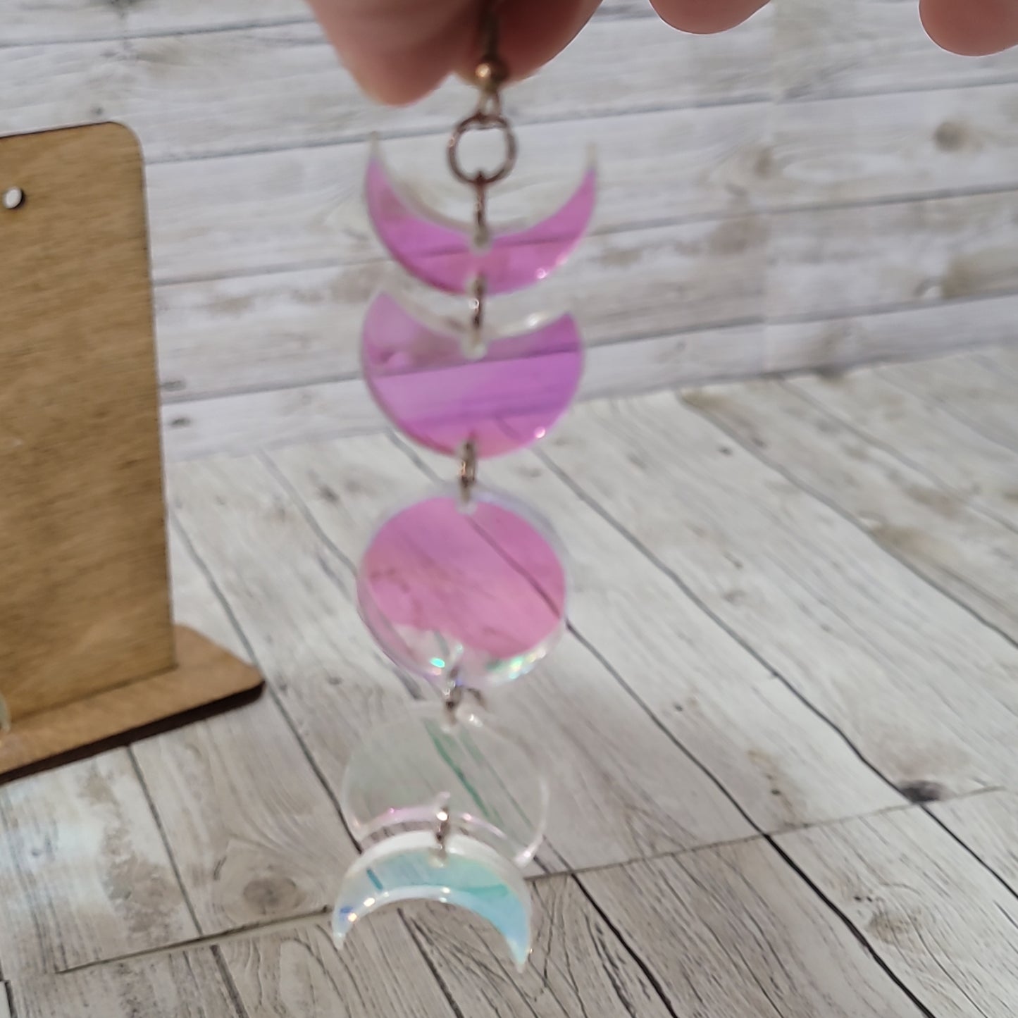Moon Phase Dangle Earrings – Iridescent Lunar Jewelry