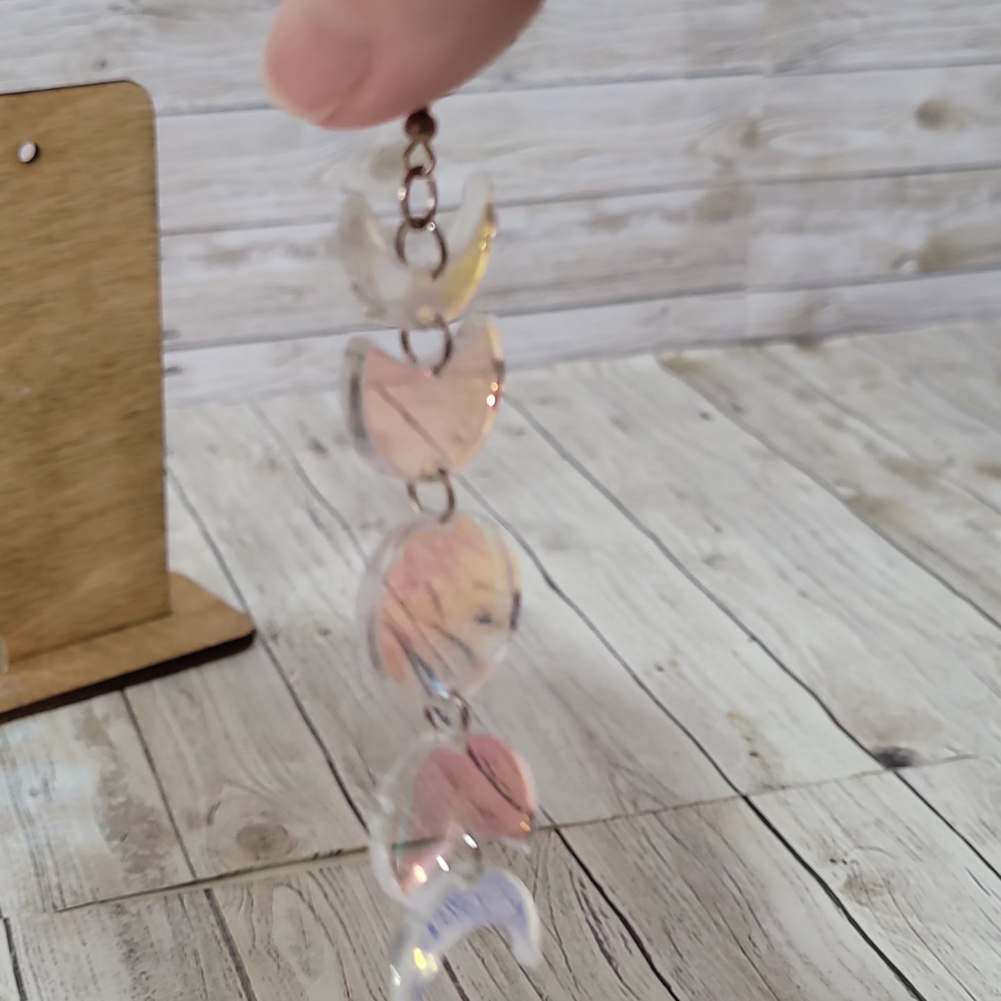 Moon Phase Dangle Earrings – Iridescent Lunar Jewelry