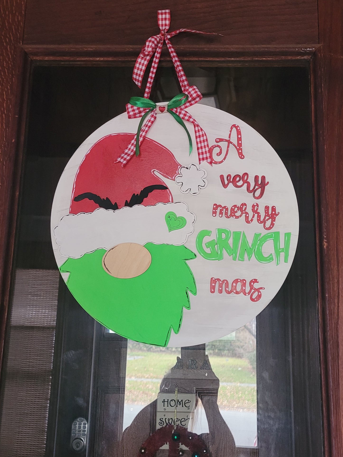A Very Merry Grinchmas Wooden Door Hanger – Holiday Wall Sign