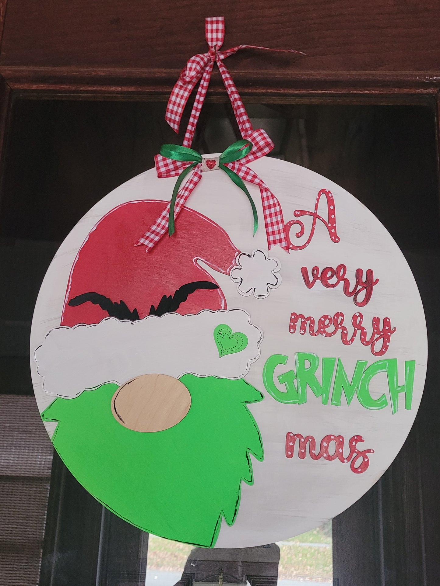 A Very Merry Grinchmas Wooden Door Hanger – Holiday Wall Sign