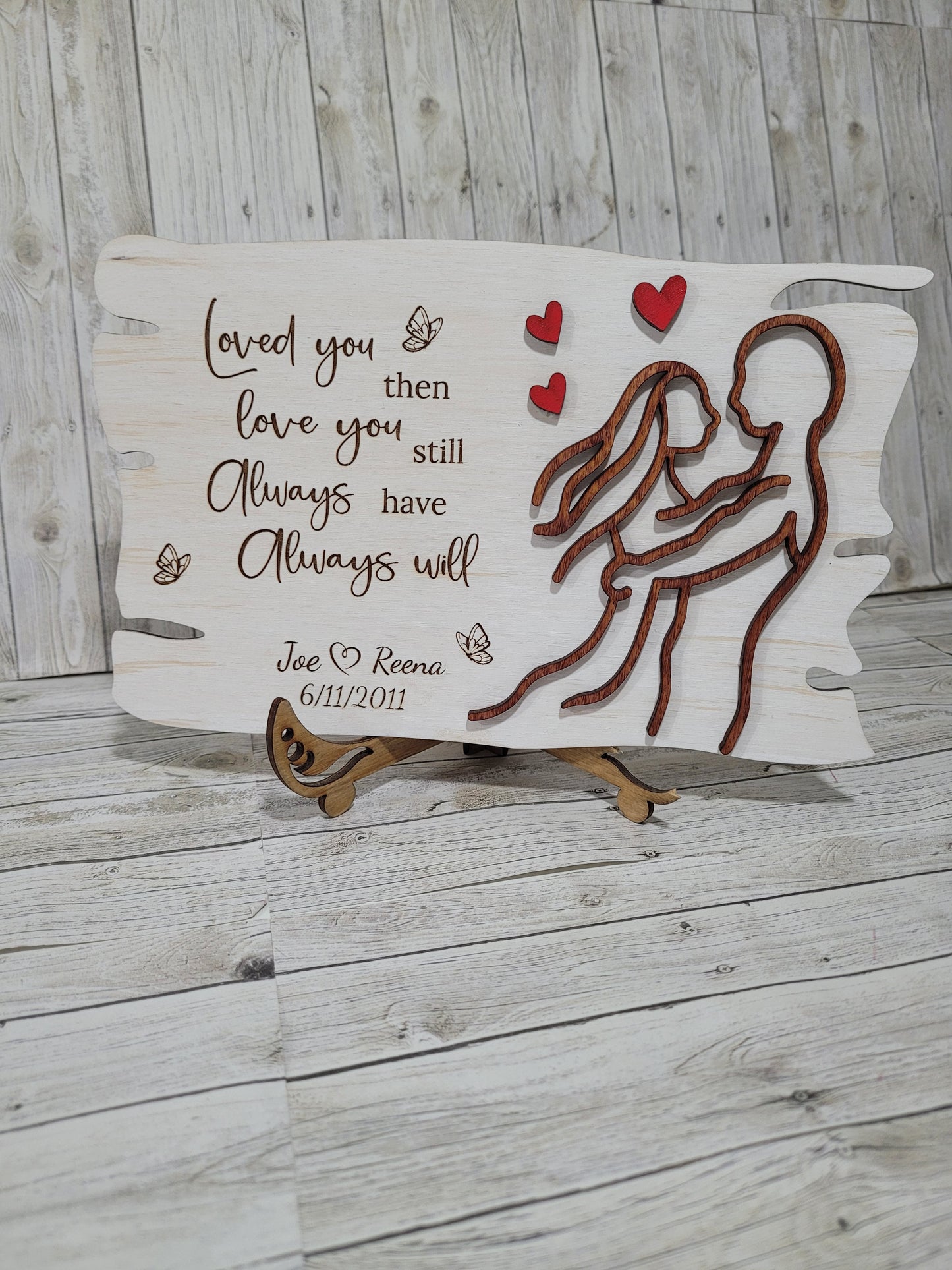 Personalized Wooden Love Plaque – Custom Anniversary or Wedding Gift