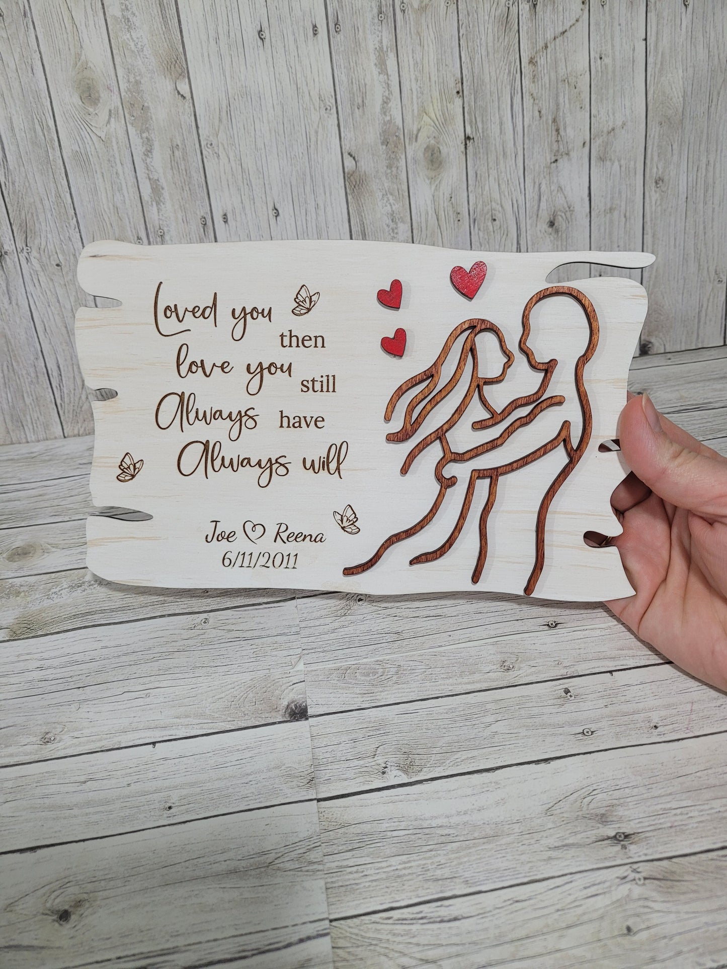 Personalized Wooden Love Plaque – Custom Anniversary or Wedding Gift
