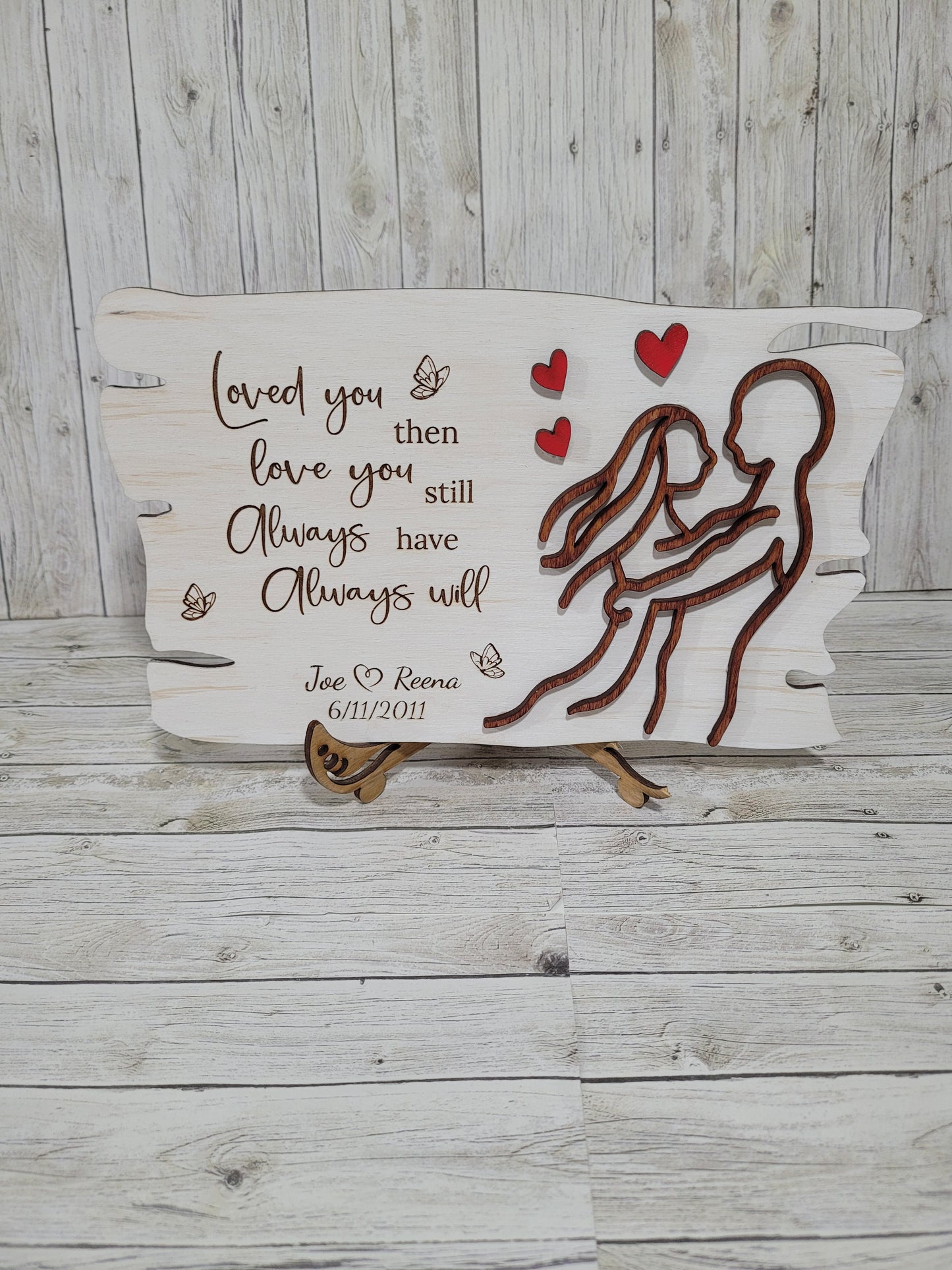 Personalized Wooden Love Plaque – Custom Anniversary or Wedding Gift