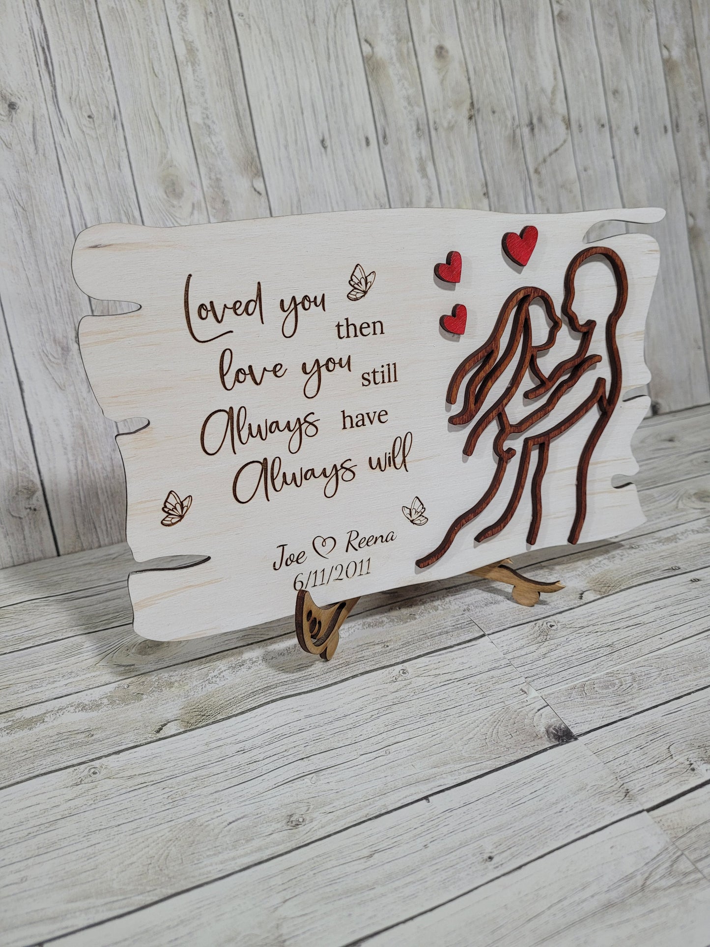 Personalized Wooden Love Plaque – Custom Anniversary or Wedding Gift