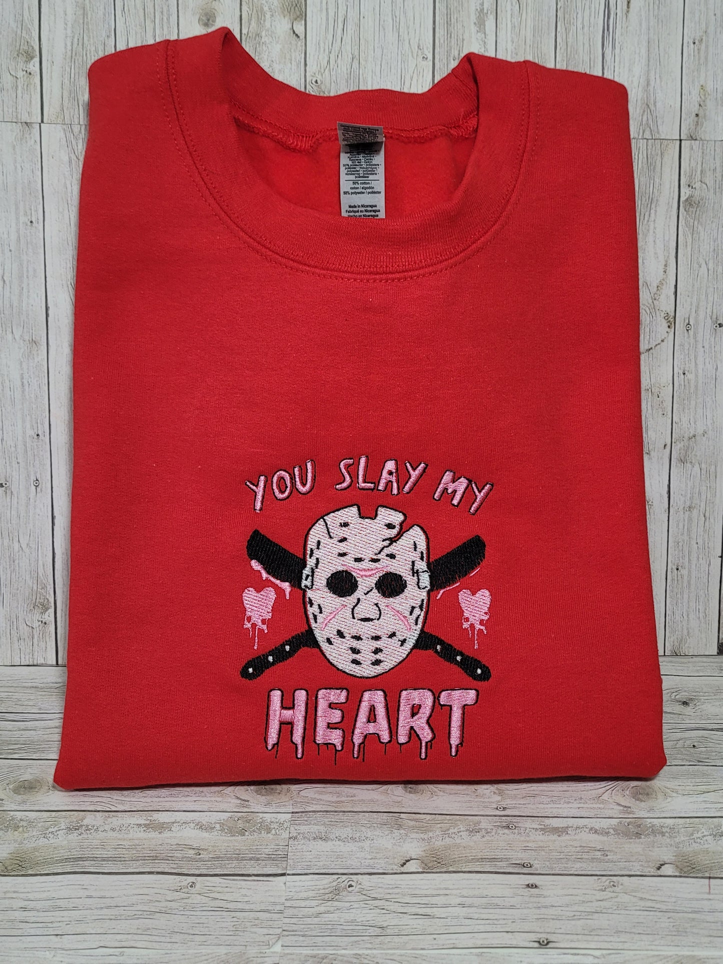 “You Slay My Heart” Embroidered Sweatshirt