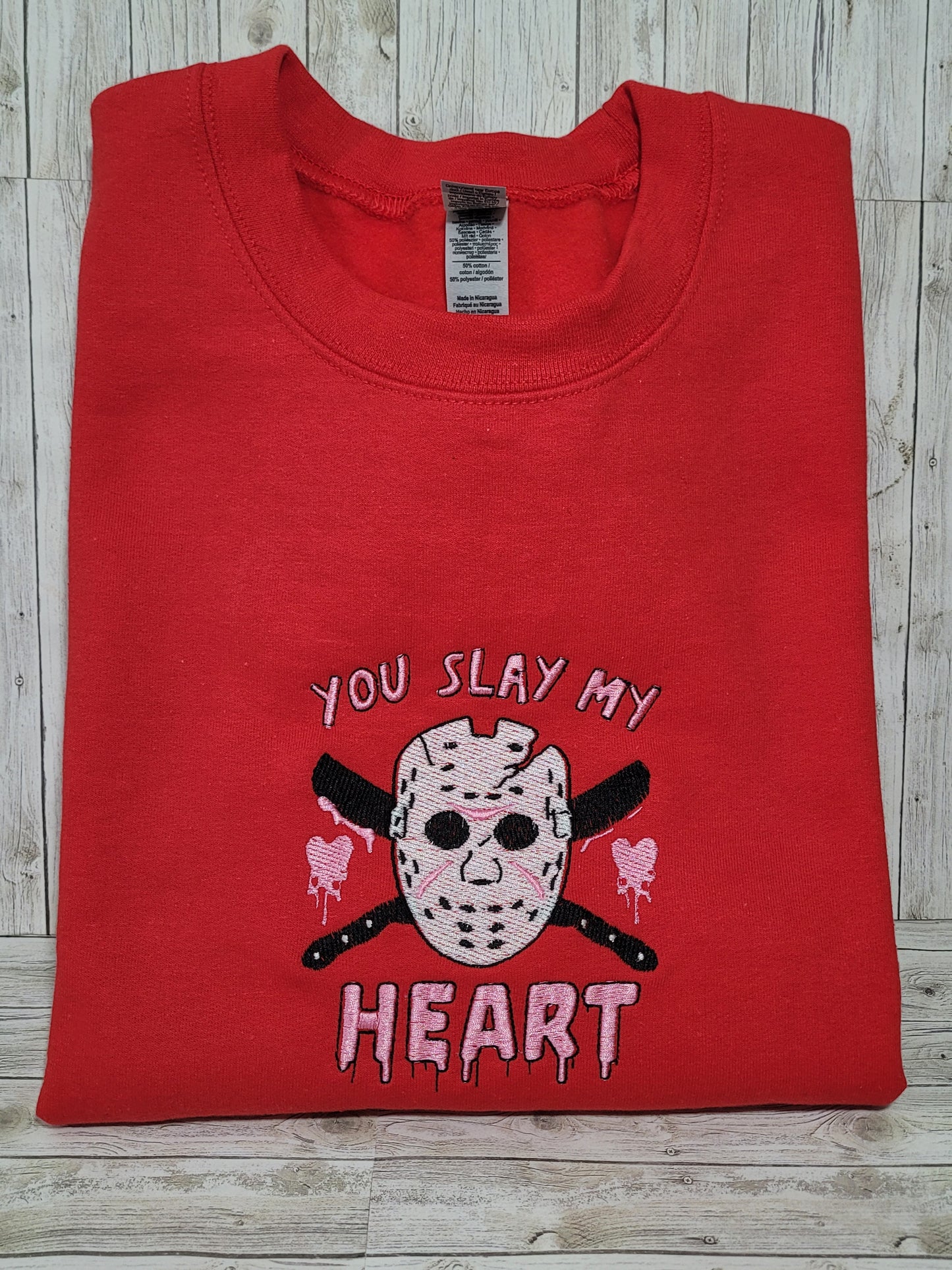 “You Slay My Heart” Embroidered Sweatshirt
