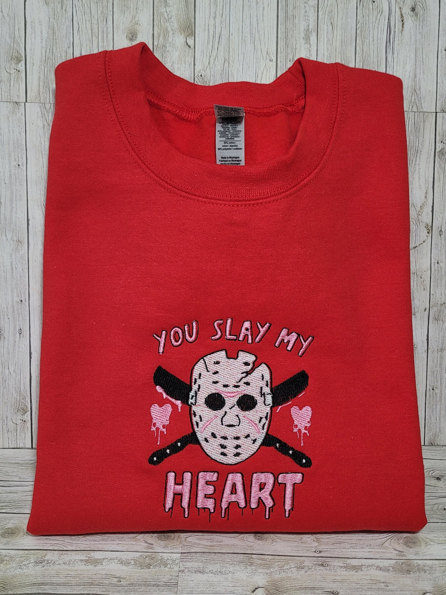 “You Slay My Heart” Embroidered Sweatshirt