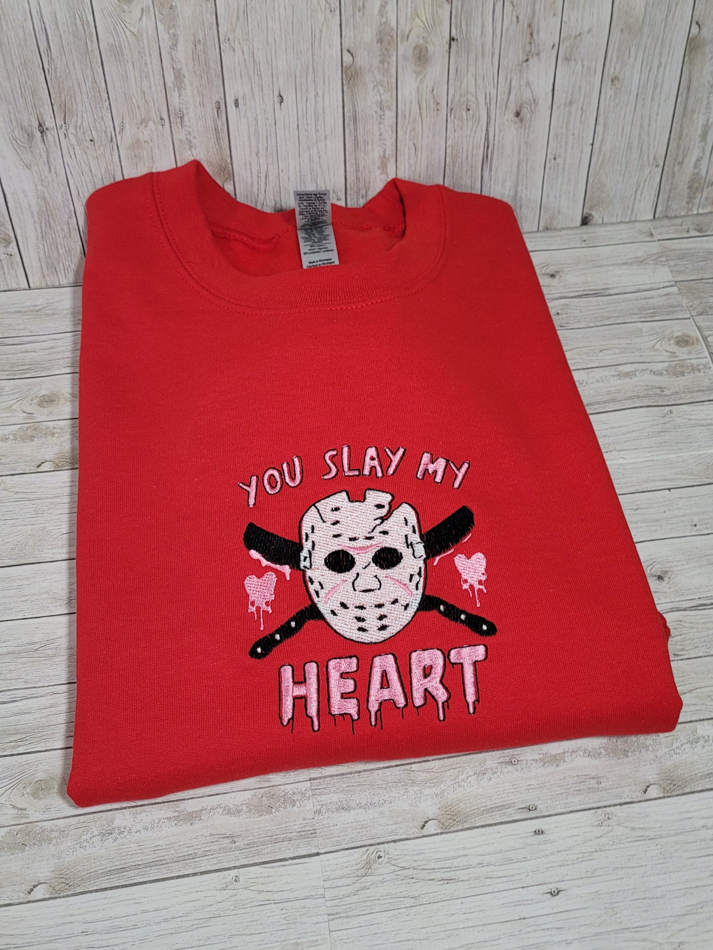 “You Slay My Heart” Embroidered Sweatshirt