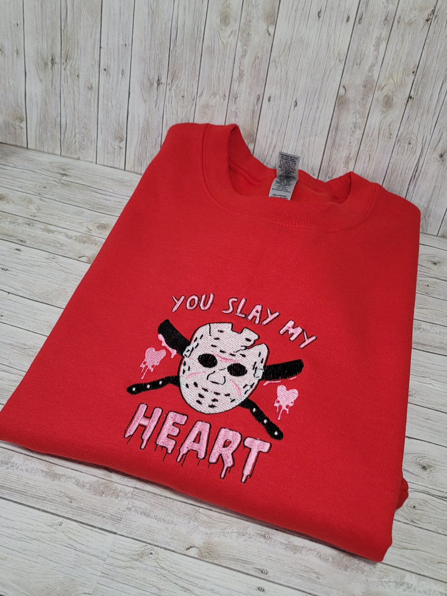 “You Slay My Heart” Embroidered Sweatshirt