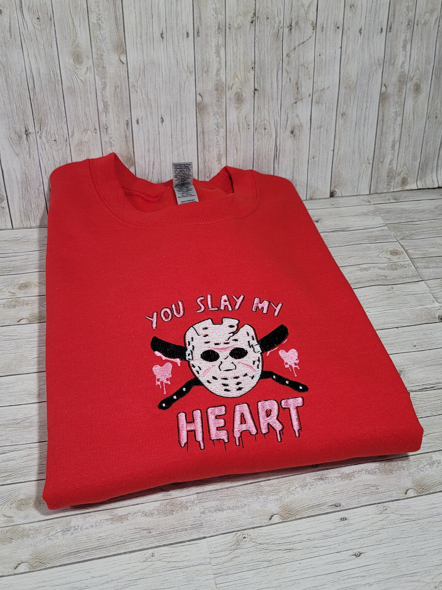 “You Slay My Heart” Embroidered Sweatshirt