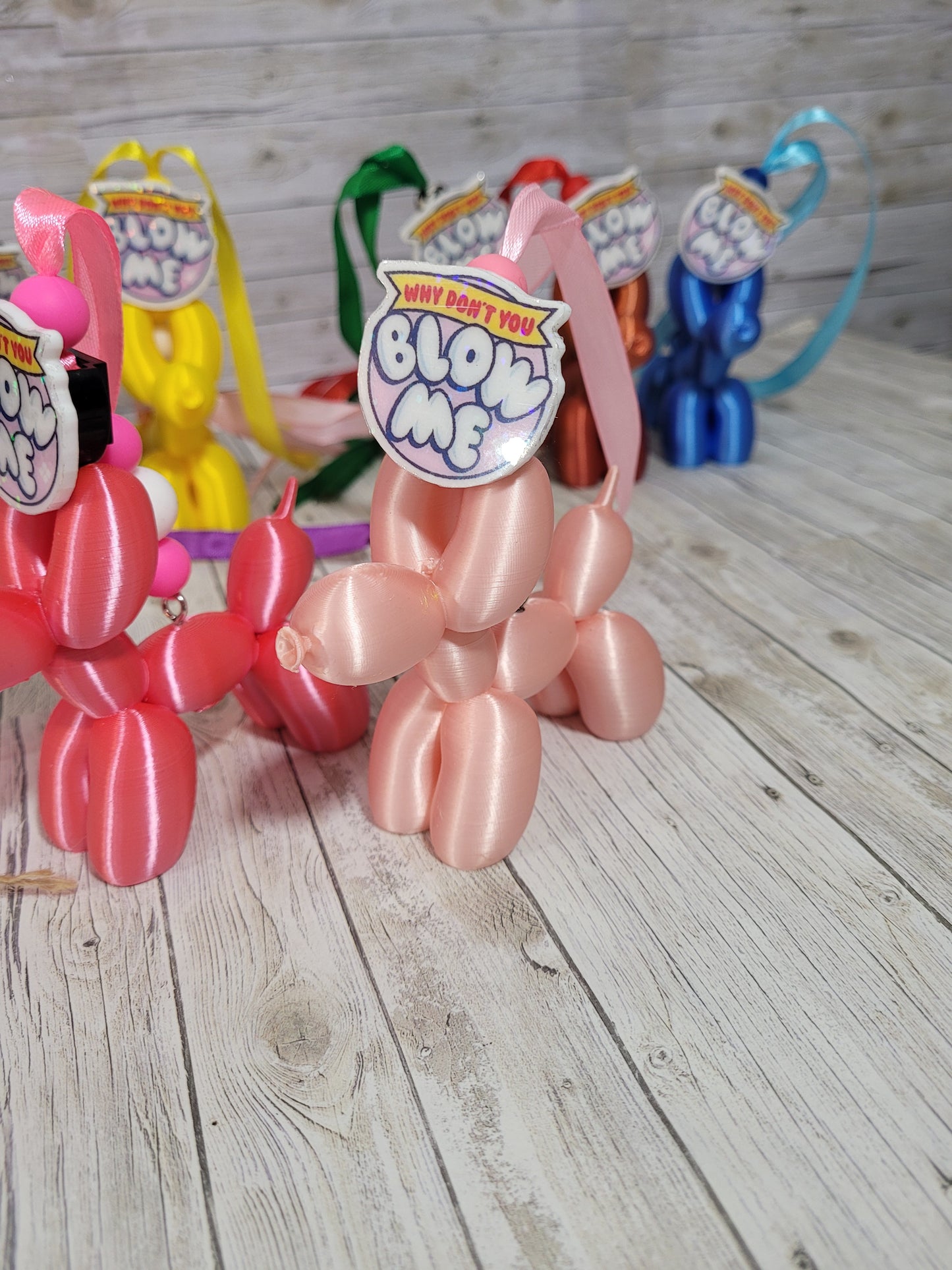 Blue Balloon Dog Rearview Mirror Charm – Funny Car Freshener