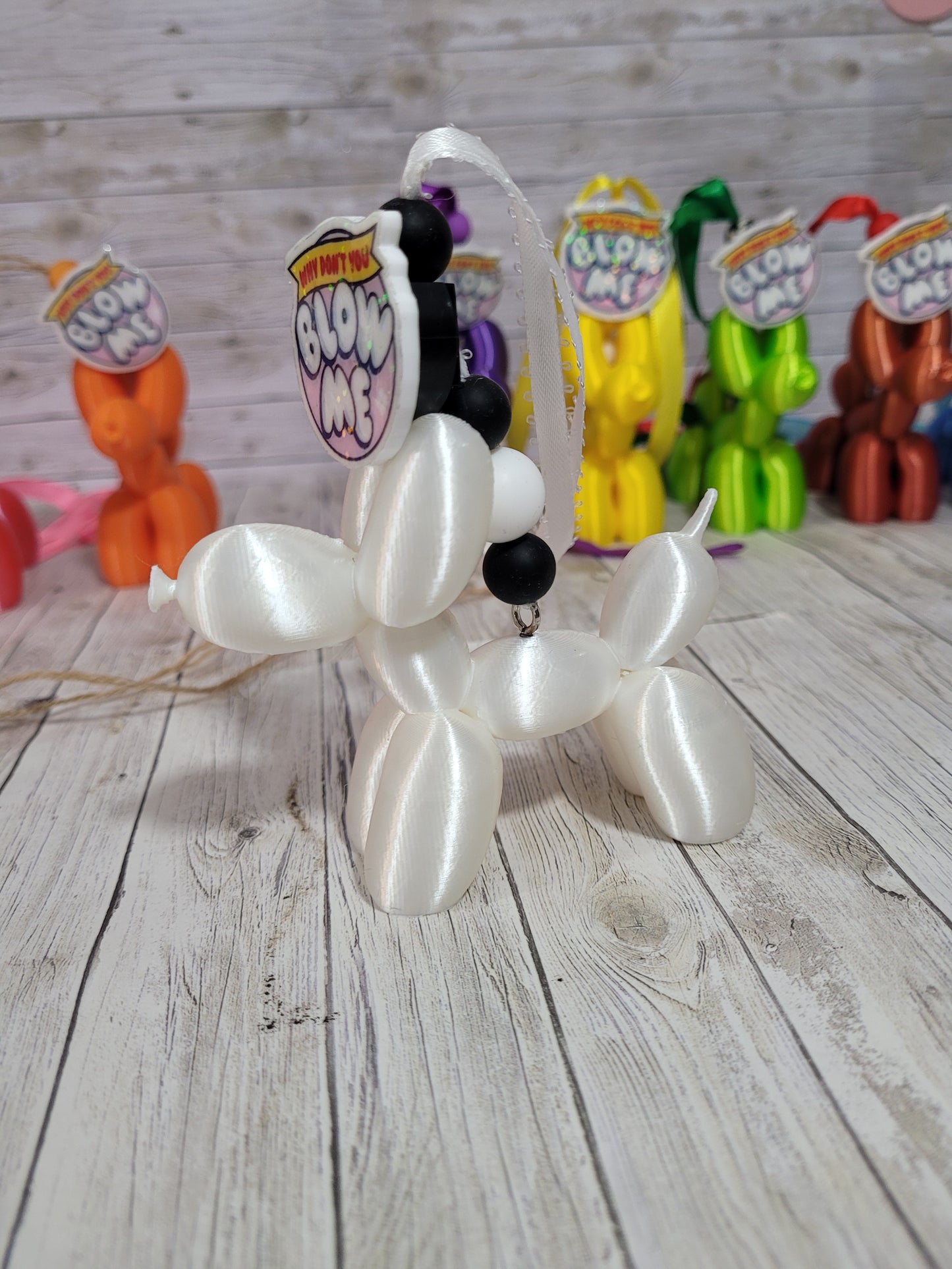 Blue Balloon Dog Rearview Mirror Charm – Funny Car Freshener