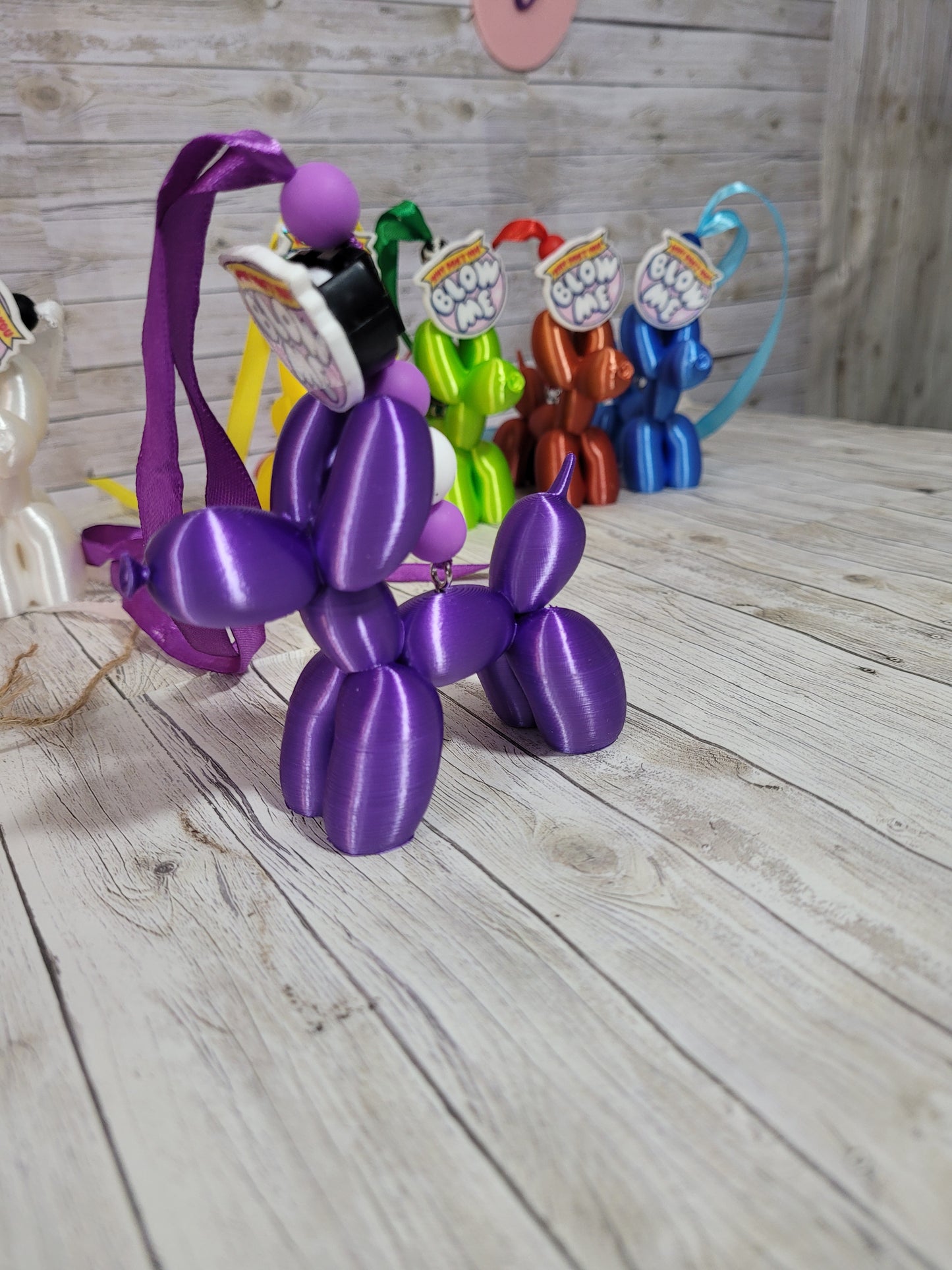 Blue Balloon Dog Rearview Mirror Charm – Funny Car Freshener