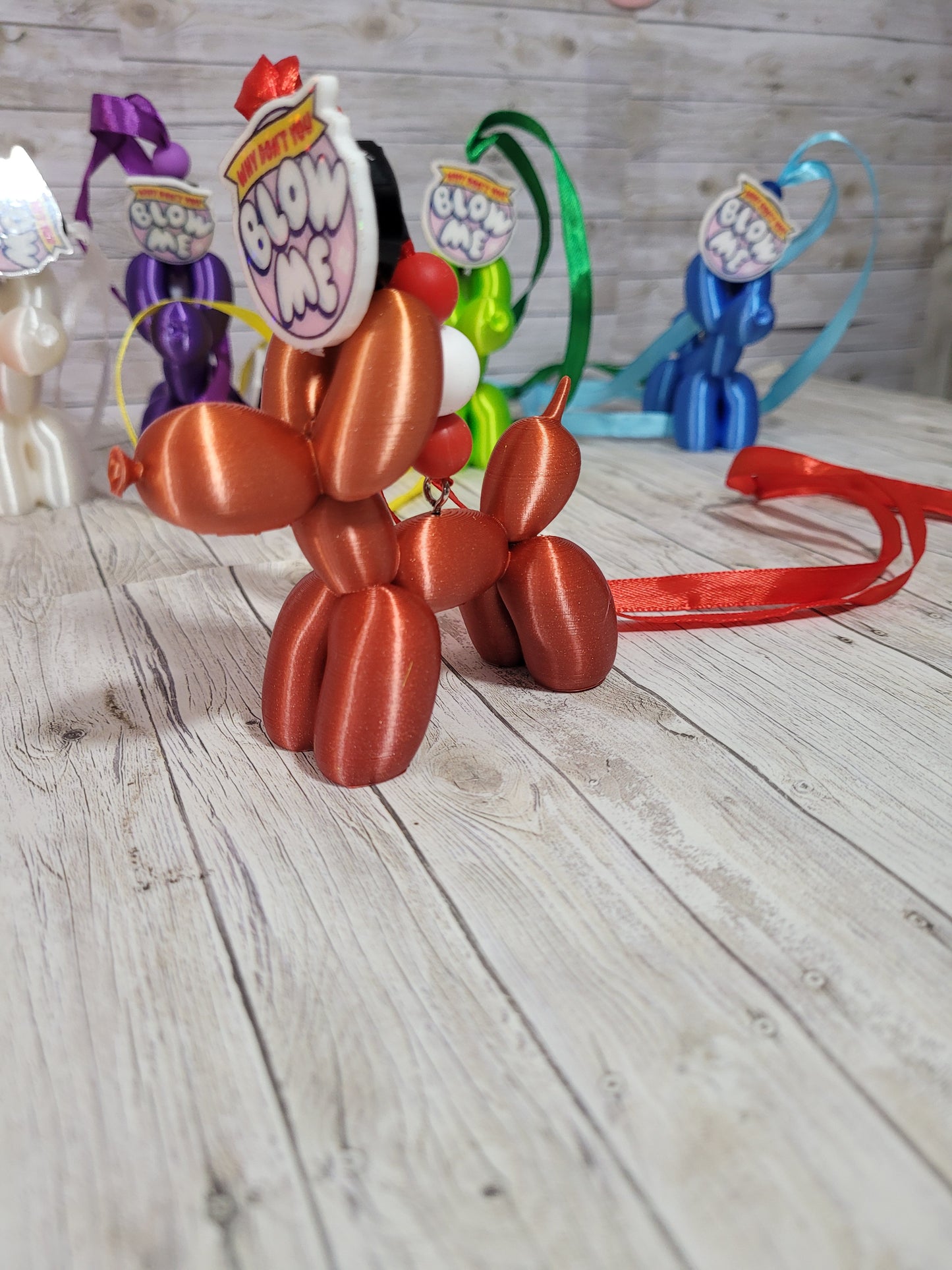 Blue Balloon Dog Rearview Mirror Charm – Funny Car Freshener