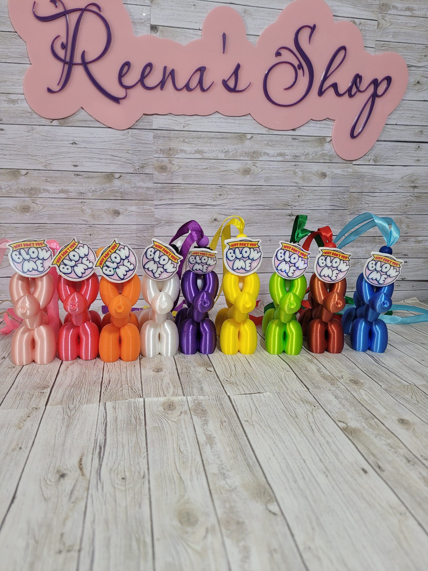 Blue Balloon Dog Rearview Mirror Charm – Funny Car Freshener