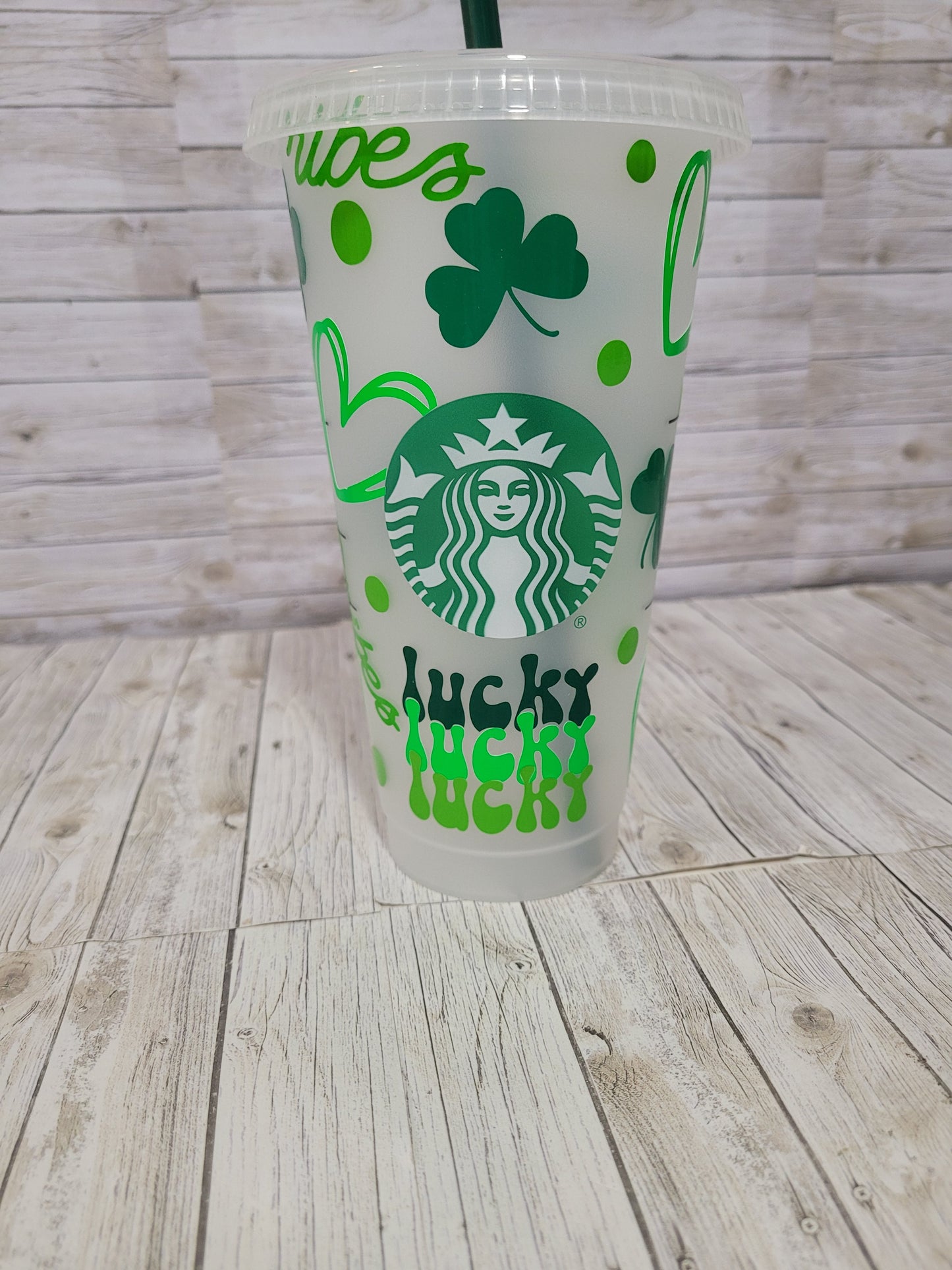Lucky Shamrock Reusable Cup – St. Patrick’s Day Starbucks Style Tumbler