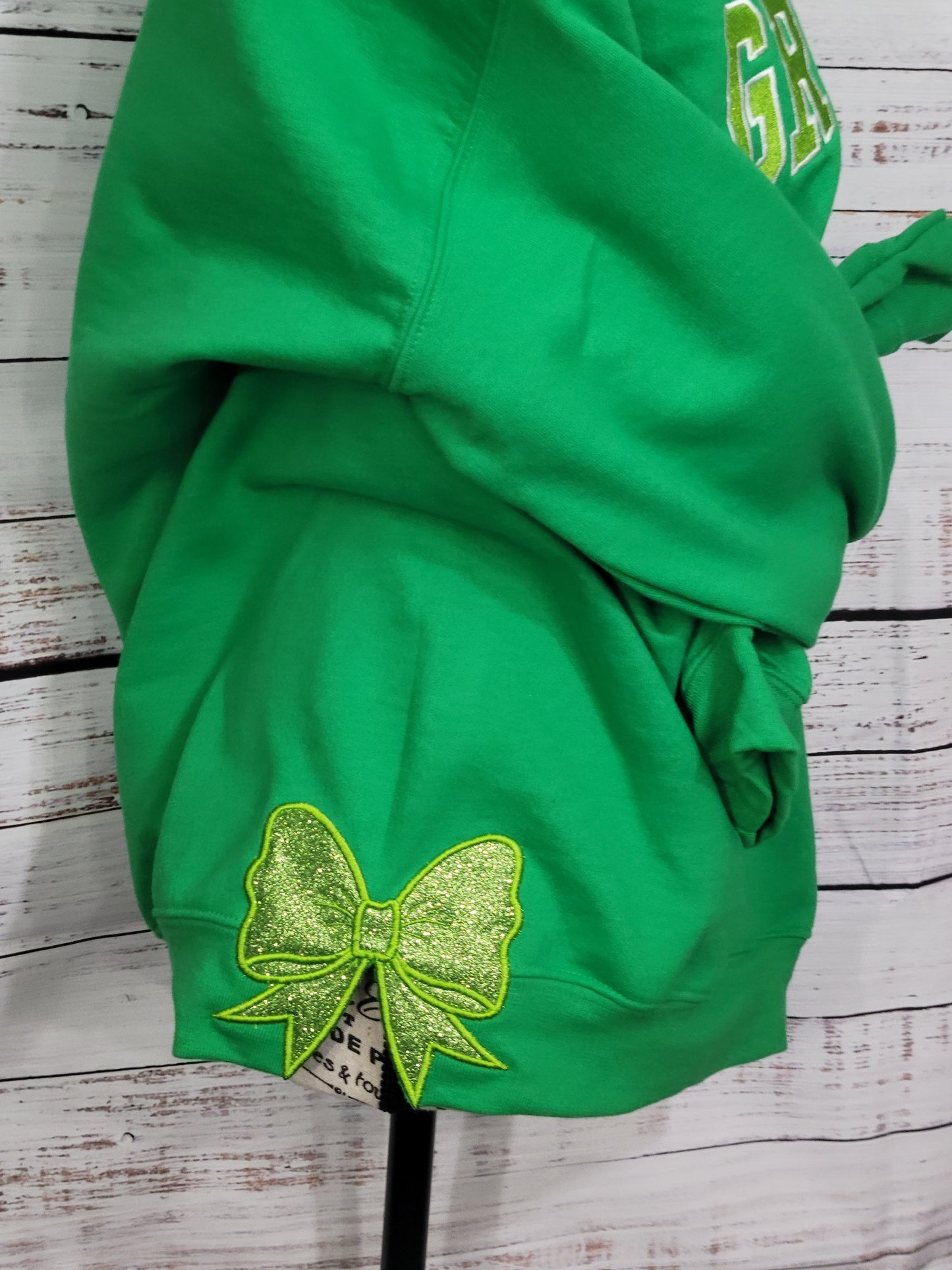 Grinchmas Whoville University Sweatshirt – Holiday Green Pullover with Side Bow Accent 🎄🎁