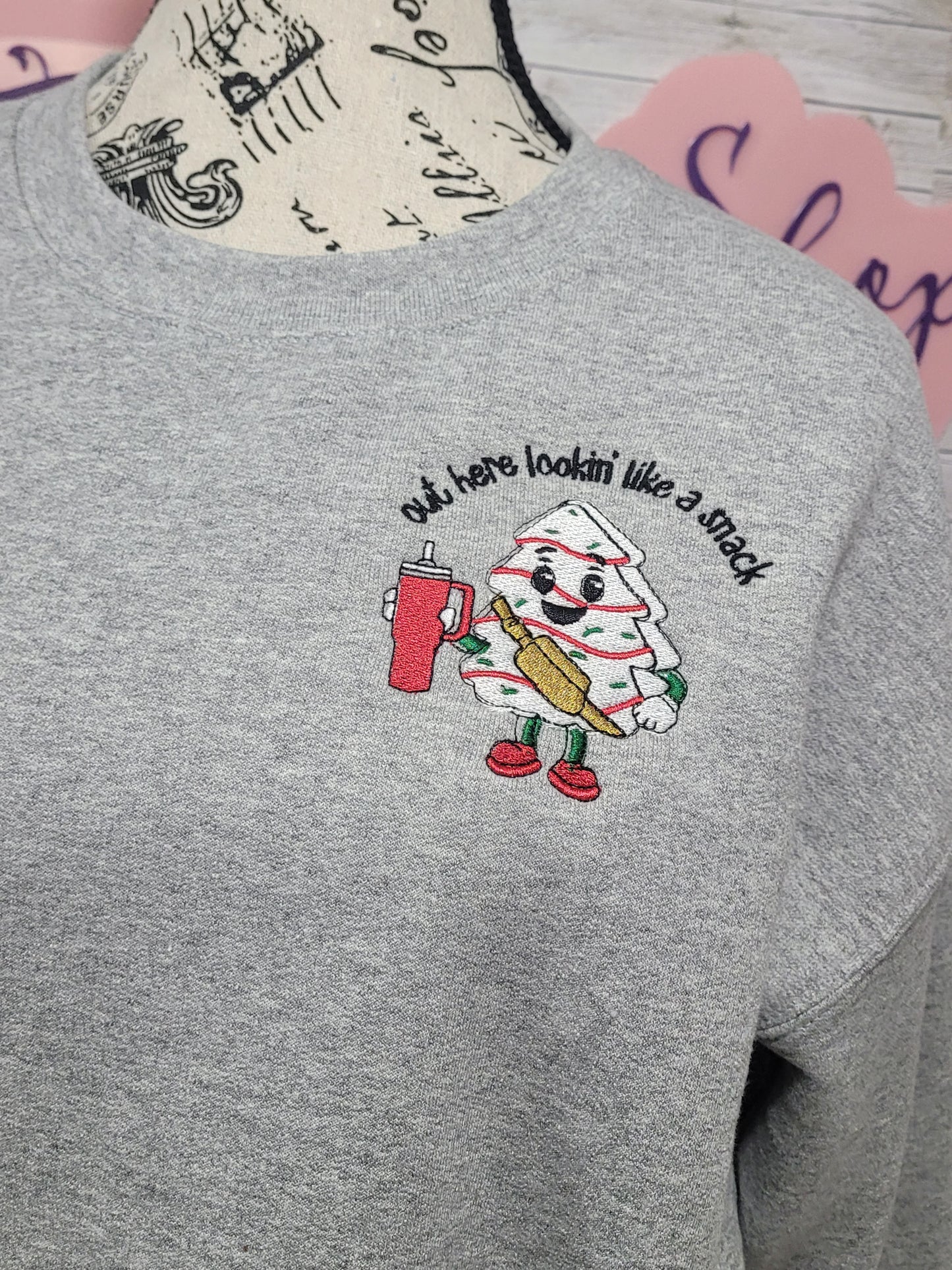 Out Here Lookin’ Like a Snack Sweatshirt – Funny Holiday Pullover 🎄🍪