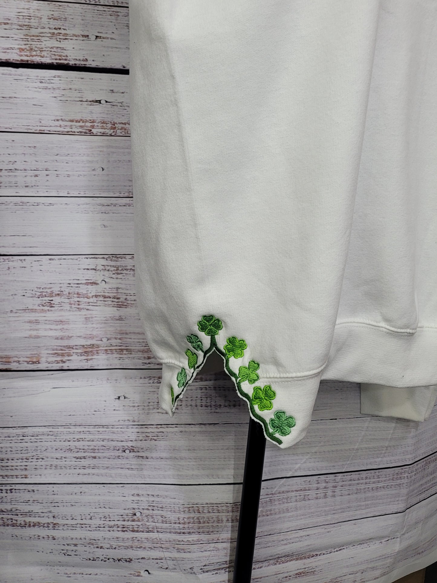Lucky Clover Embroidered Sweater – St. Patrick’s Day Cozy Pullover 🍀