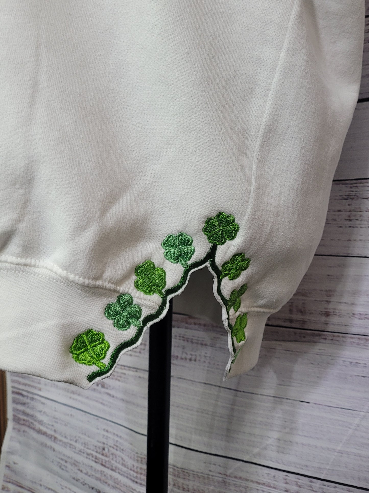 Lucky Clover Embroidered Sweater – St. Patrick’s Day Cozy Pullover 🍀