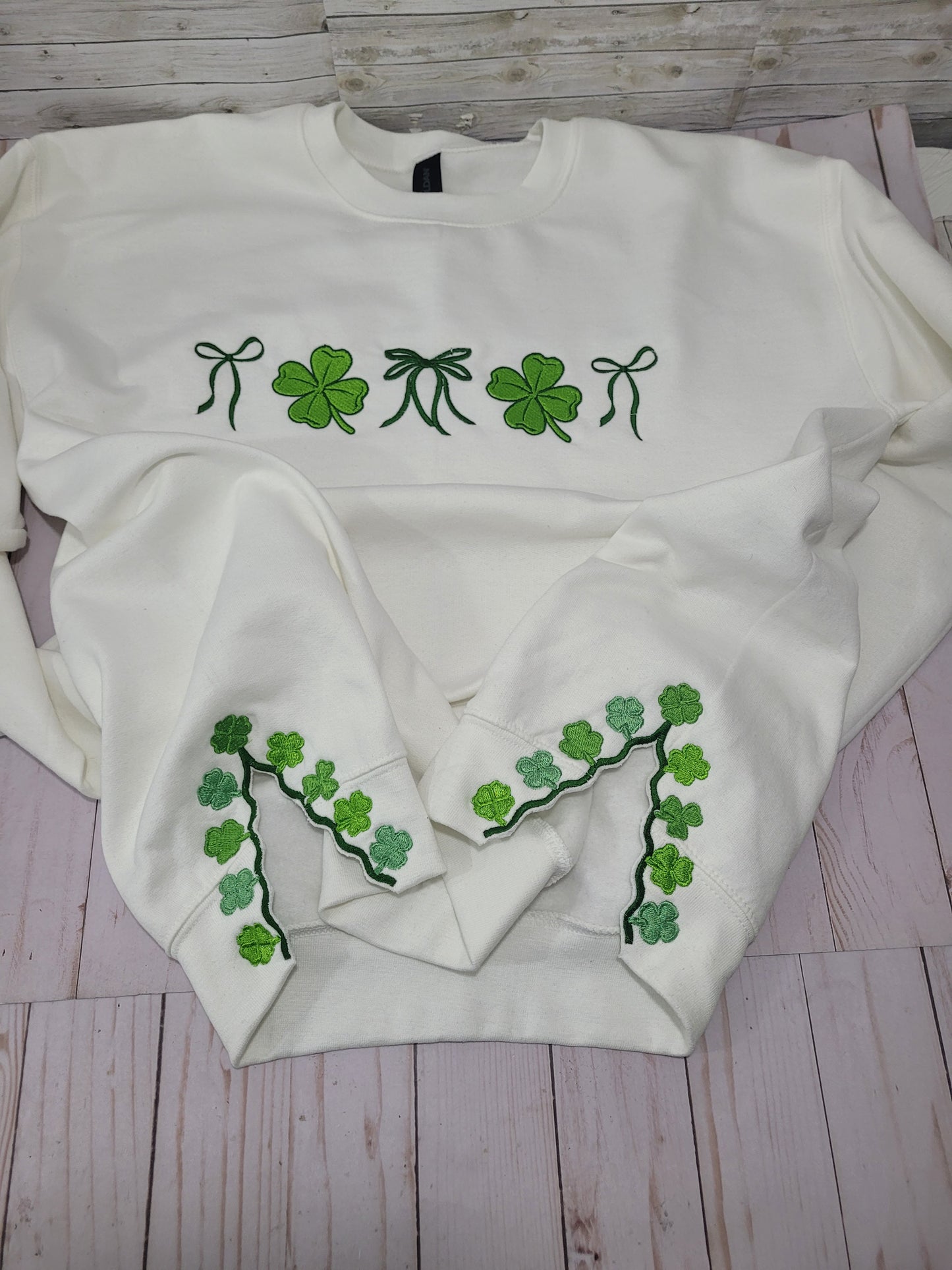 Lucky Clover Embroidered Sweater – St. Patrick’s Day Cozy Pullover 🍀