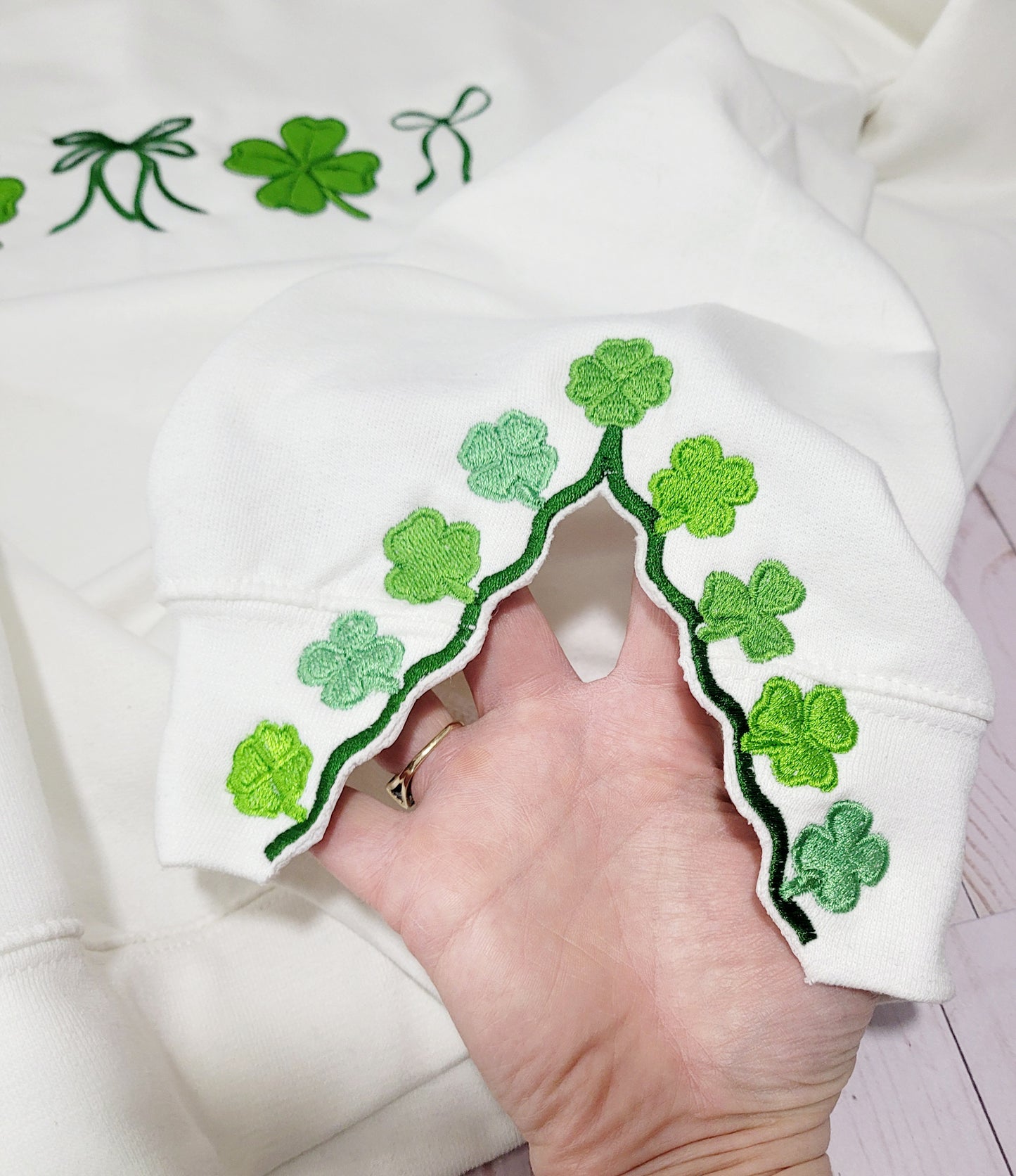 Lucky Clover Embroidered Sweater – St. Patrick’s Day Cozy Pullover 🍀