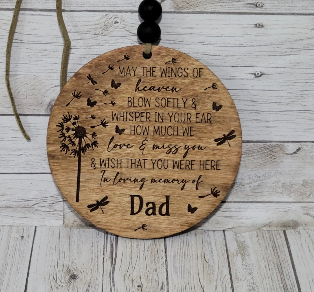 Personalized Memorial Ornament | Custom Photo or Quote | In Loving Memory Car Charm