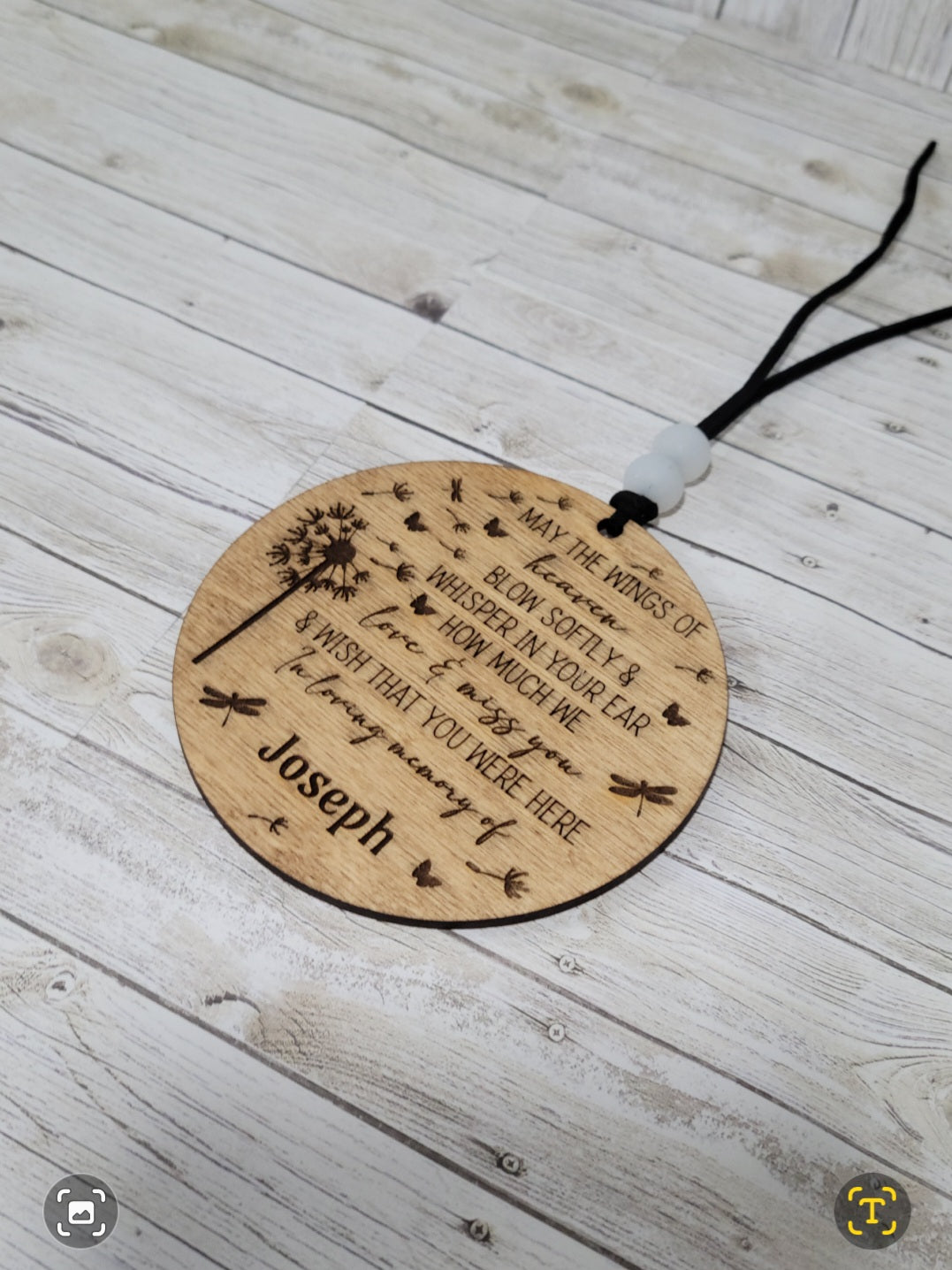 Personalized Memorial Ornament | Custom Photo or Quote | In Loving Memory Car Charm