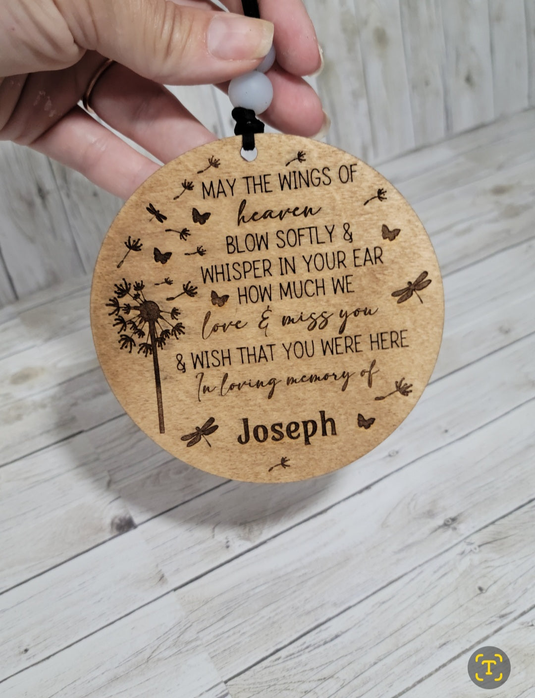 Personalized Memorial Ornament | Custom Photo or Quote | In Loving Memory Car Charm