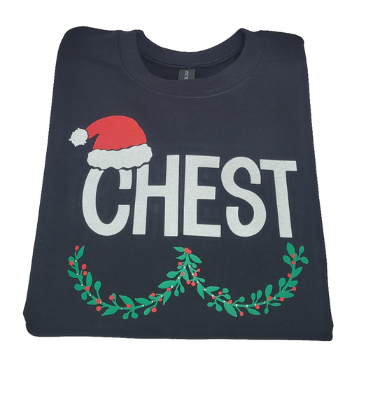 Funny Couples Christmas Sweater Set – “Chest” & “Nuts” Holiday Pullover Duo 🎄😂