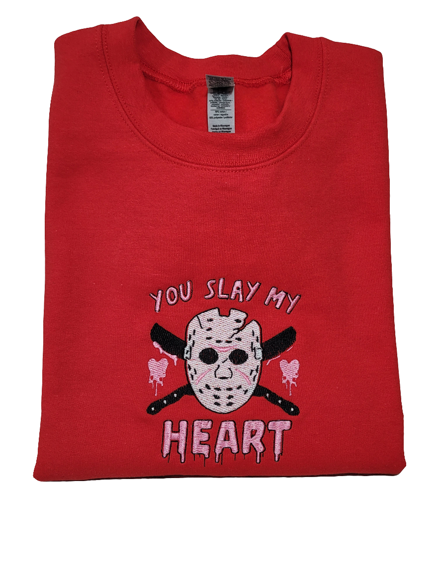 “You Slay My Heart” Embroidered Sweatshirt