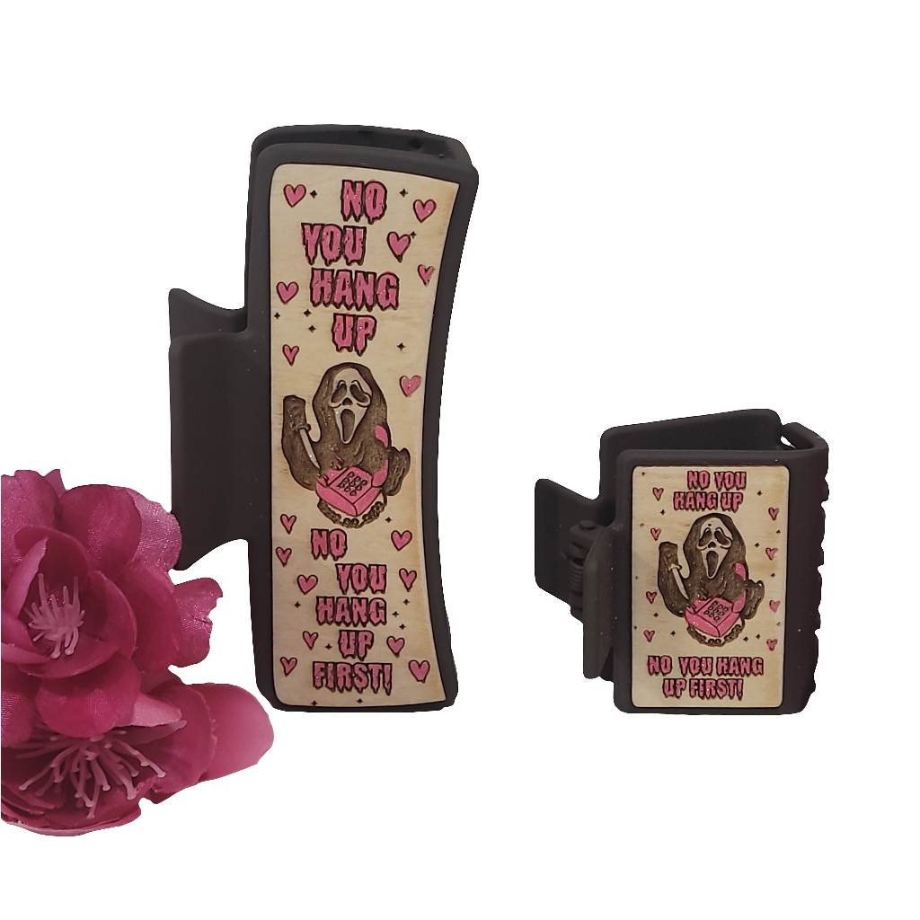 “No You Hang Up” Scream-Inspired Hair Clip – Horror Valentine Accessory