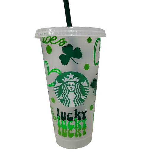 Lucky Shamrock Reusable Cup – St. Patrick’s Day Starbucks Style Tumbler