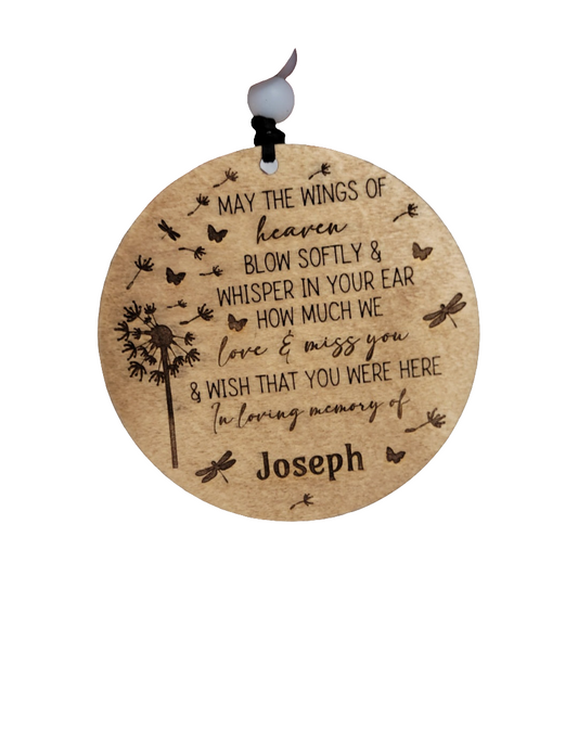Personalized Memorial Ornament | Custom Photo or Quote | In Loving Memory Car Charm