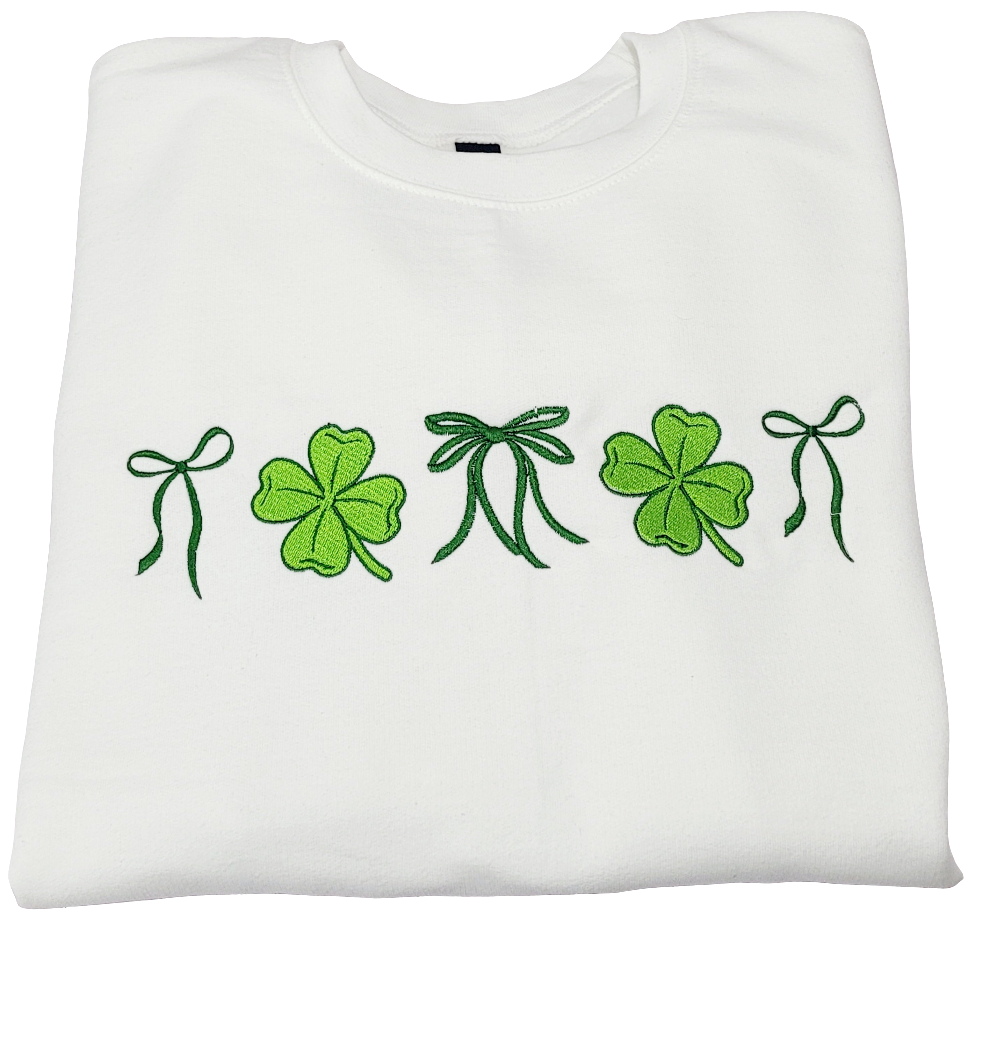 Lucky Clover Embroidered Sweater – St. Patrick’s Day Cozy Pullover 🍀